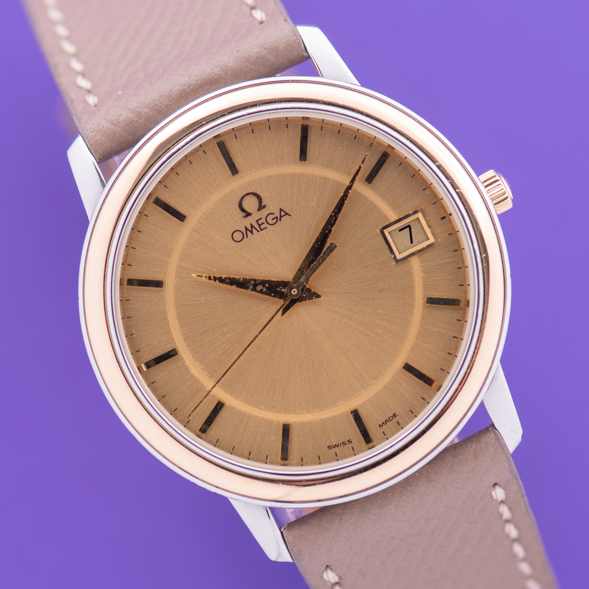 Zicht op Omega De Ville Prestige Gold/Staal Quartz Ref 196.1150
