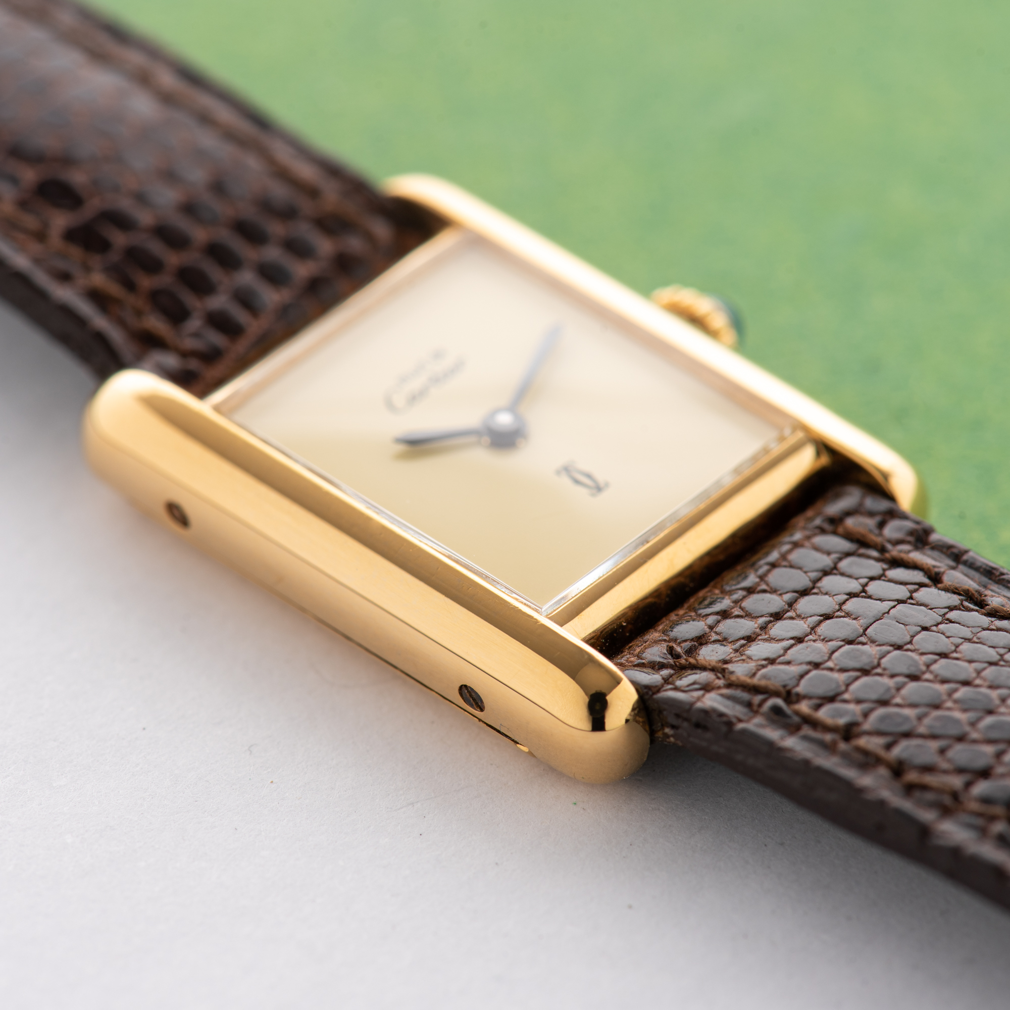 Vue de Cartier Must de Tank de Must Vermeil PM Yellow Lemon Dial