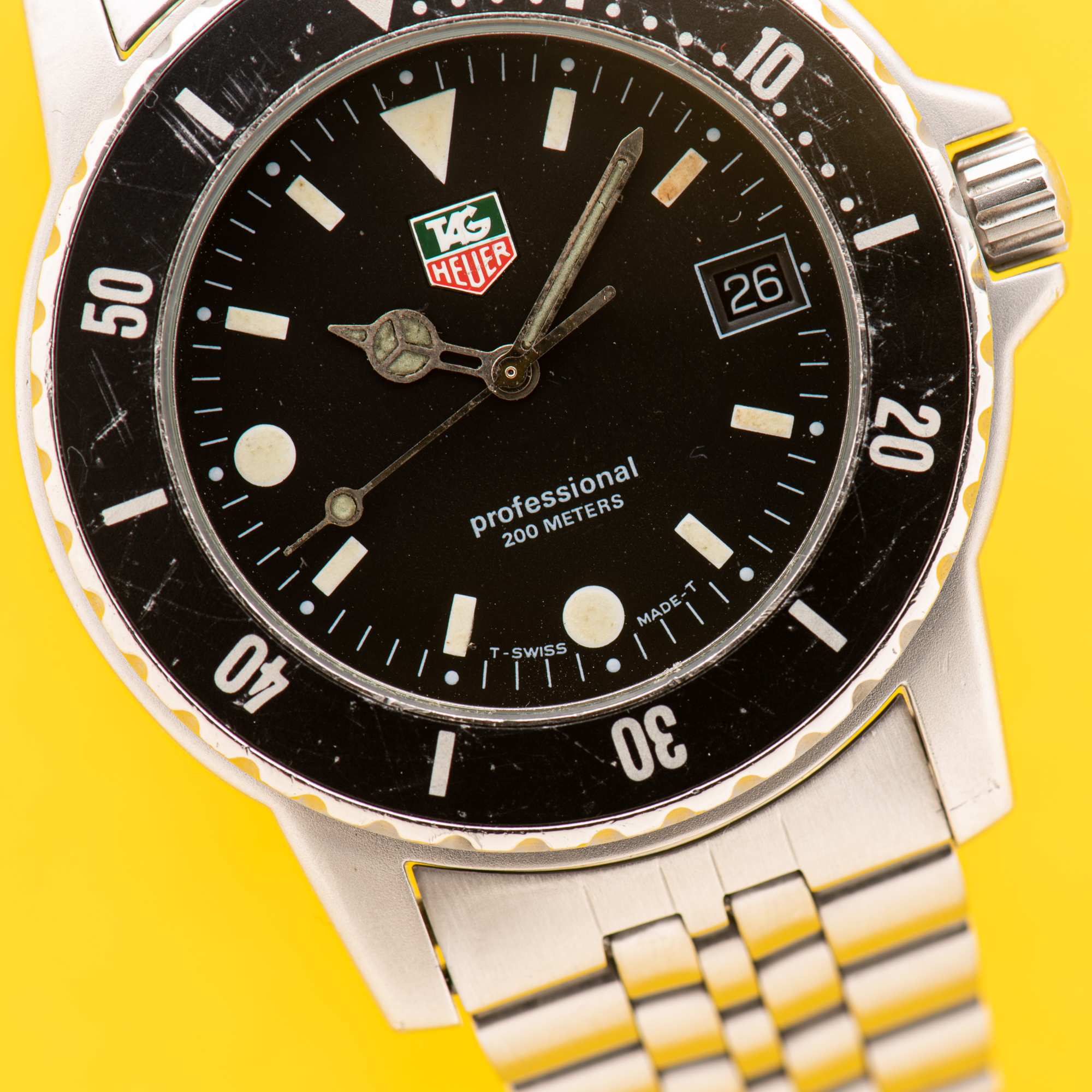 Zicht op TAG Heuer Professional 200 meters Diver Réf 929.2066