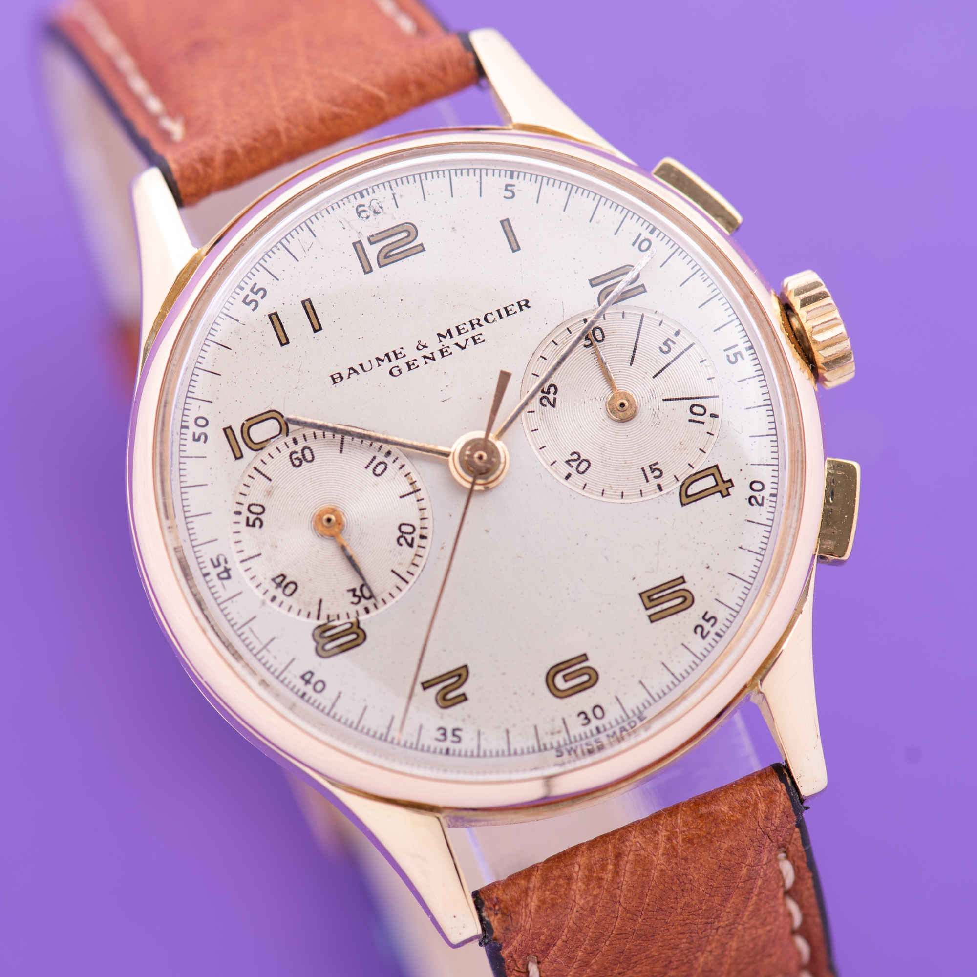 Vue de Baume et Mercier Genève Chronograph 18K 1949 Landeron 48