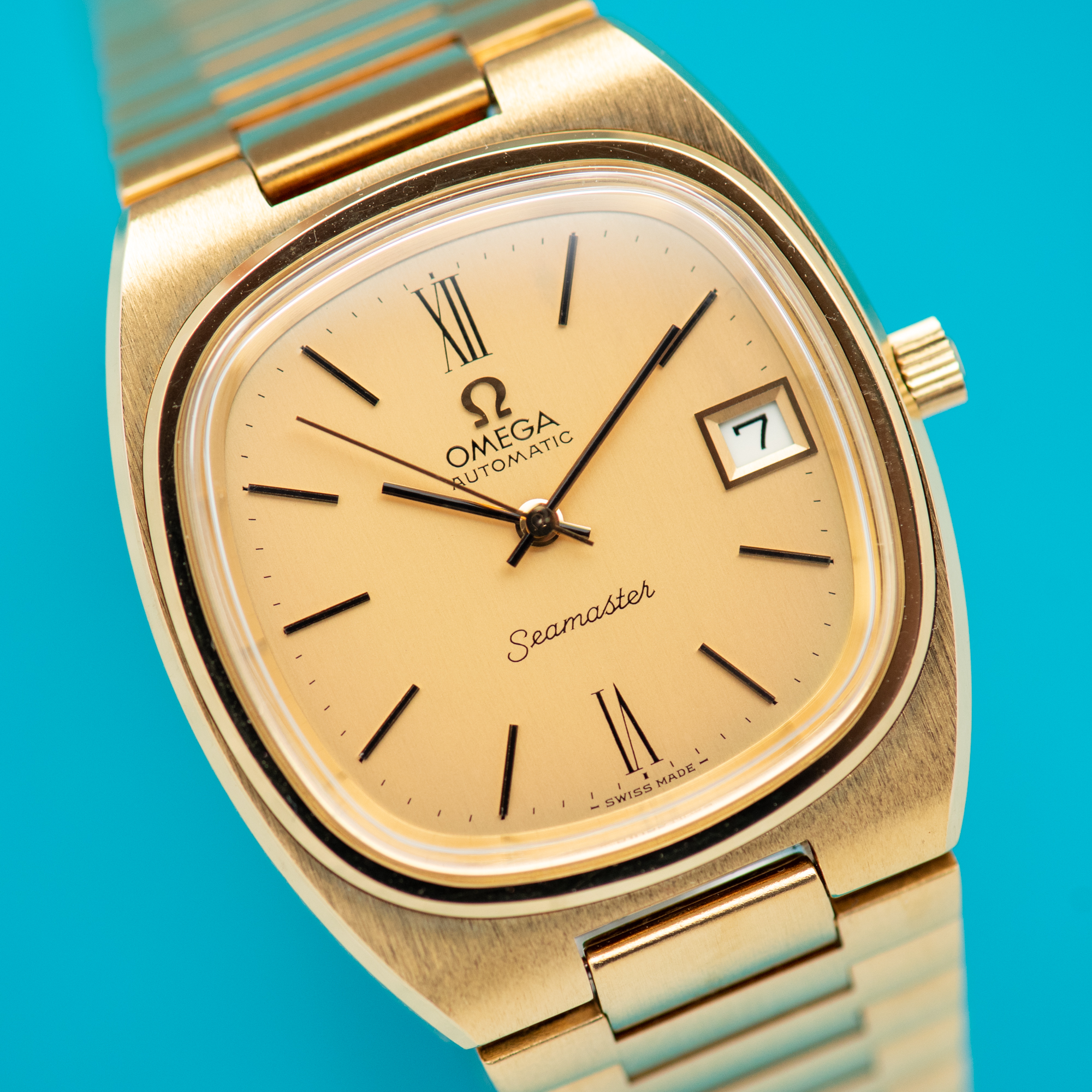 Vue de Omega Seamaster Automatic Date Réf 366.0843 from 1977 NOS