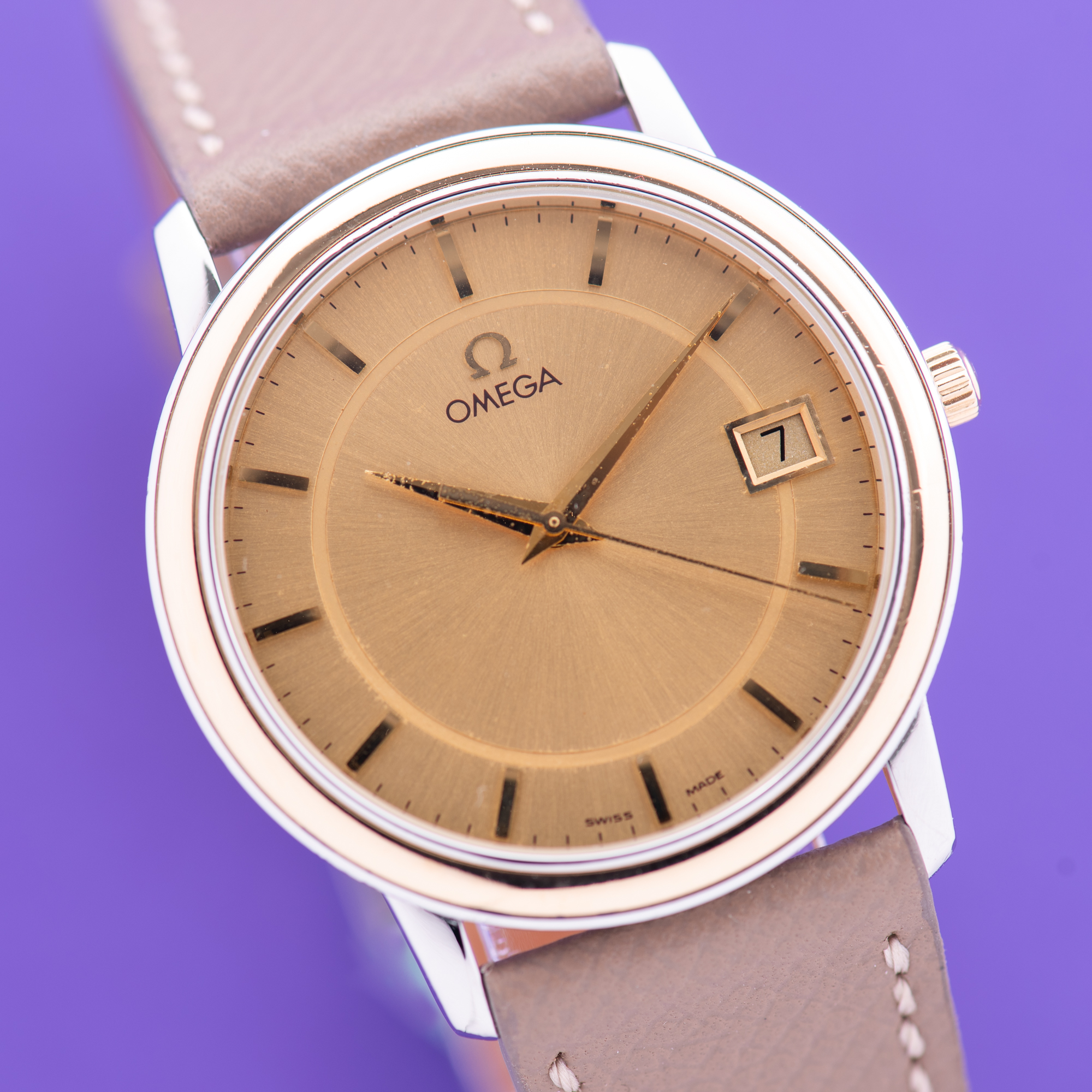 Zicht op Omega De Ville Prestige Gold/Staal Quartz Ref 196.1150