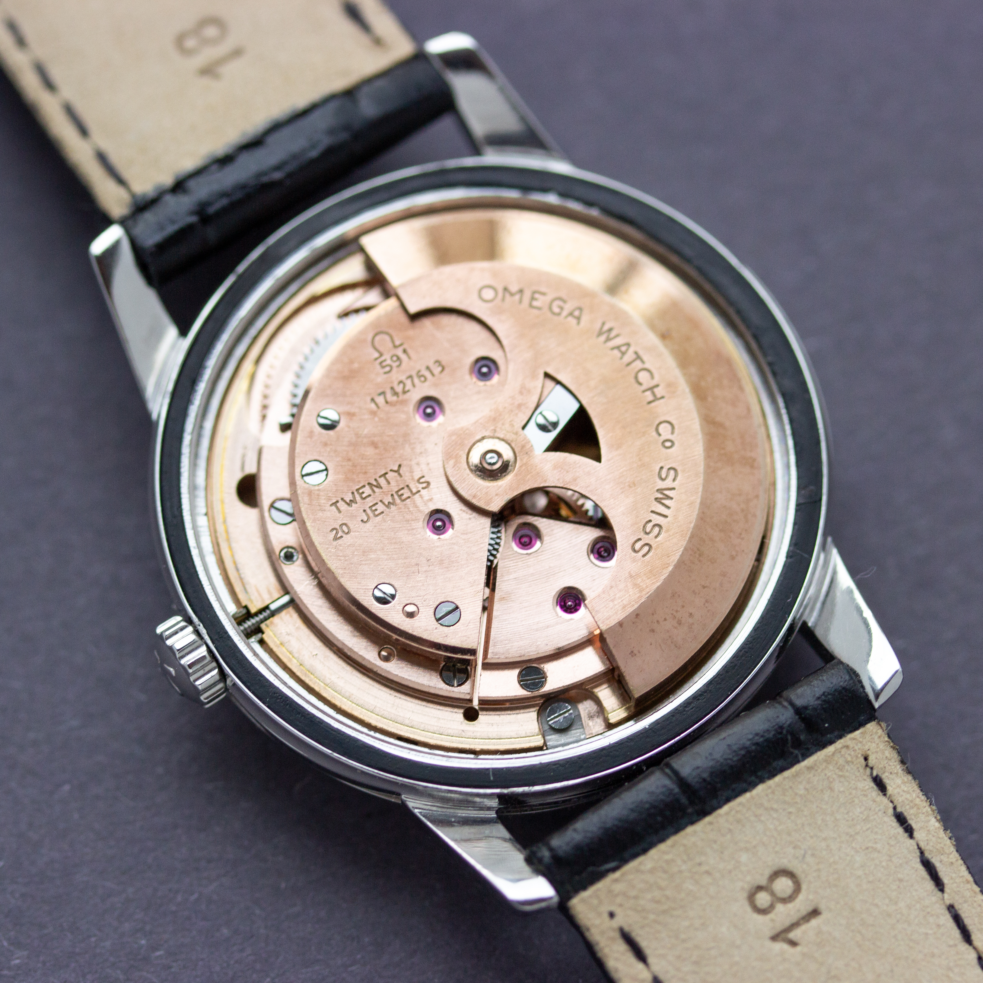 Vue de Omega Seamaster Automatic cal 591 from 1959 Réf 14704