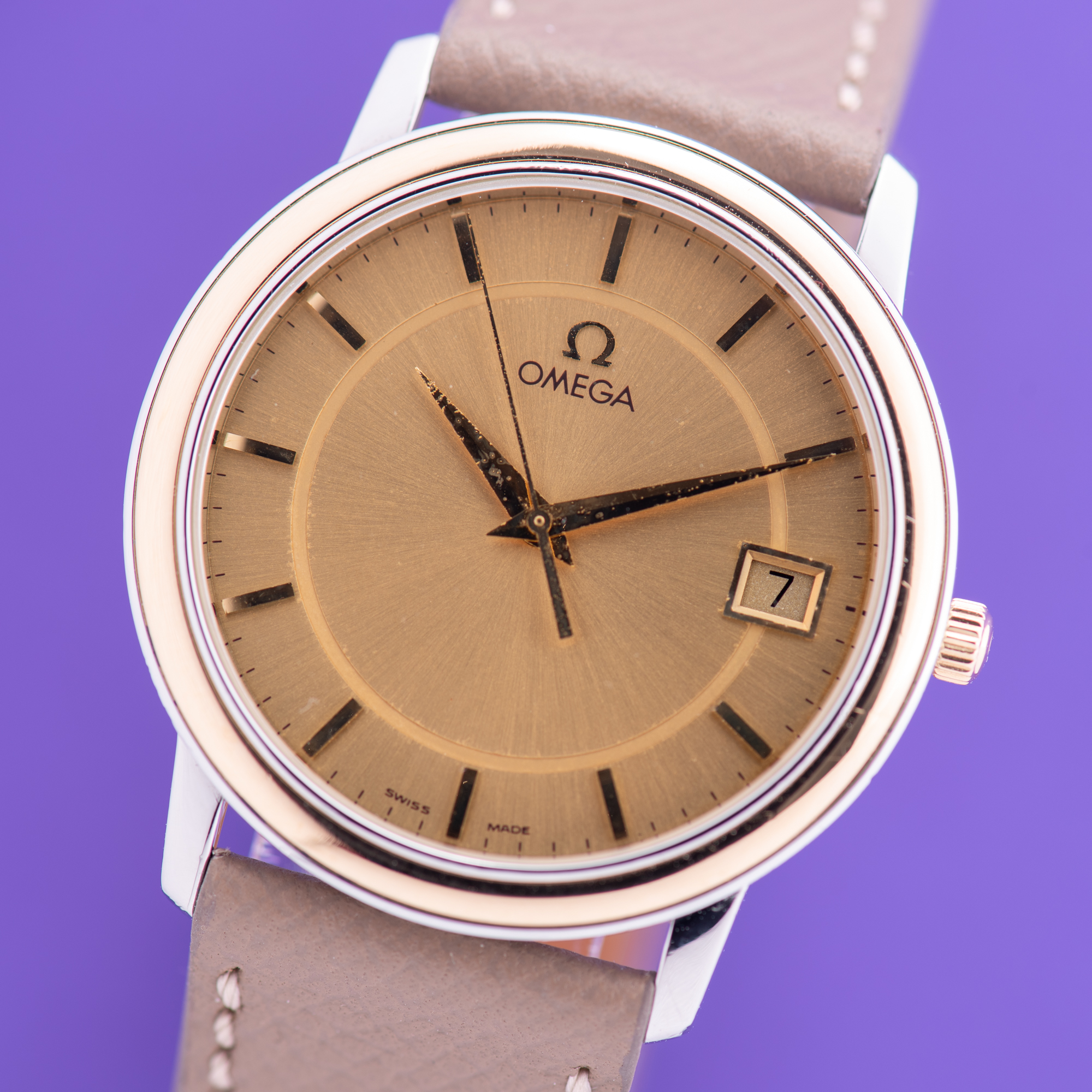Zicht op Omega De Ville Prestige Gold/Staal Quartz Ref 196.1150