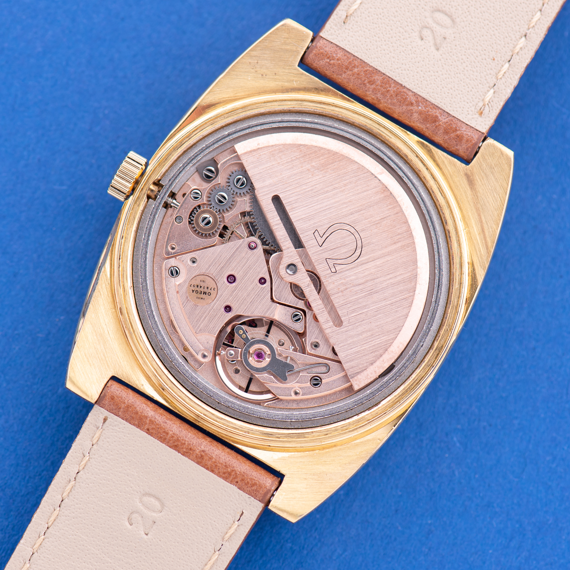 Vue de Omega Genève Automatic Date Brown Vignette From 1973 Réf 166.0190