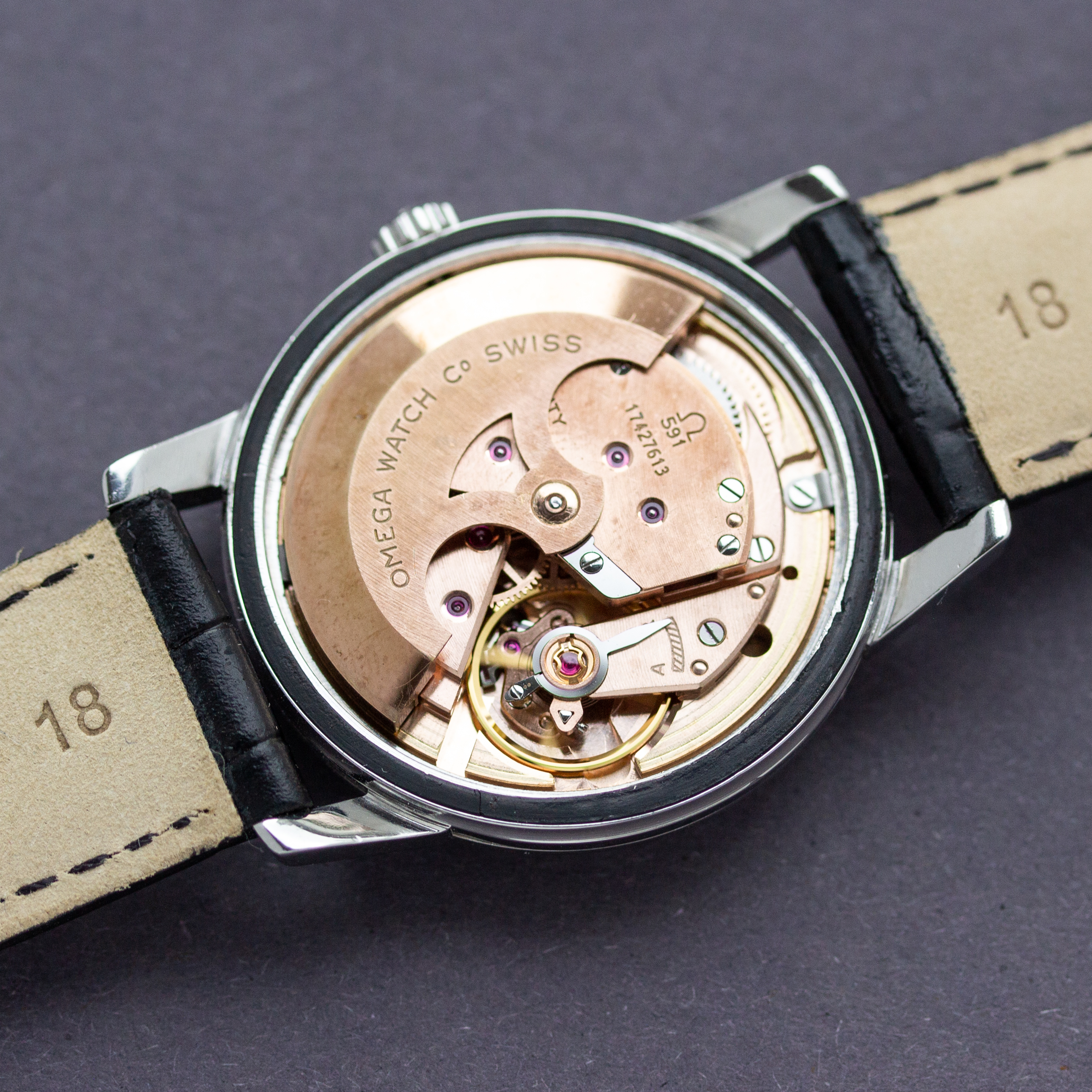 Vue de Omega Seamaster Automatic cal 591 from 1959 Réf 14704
