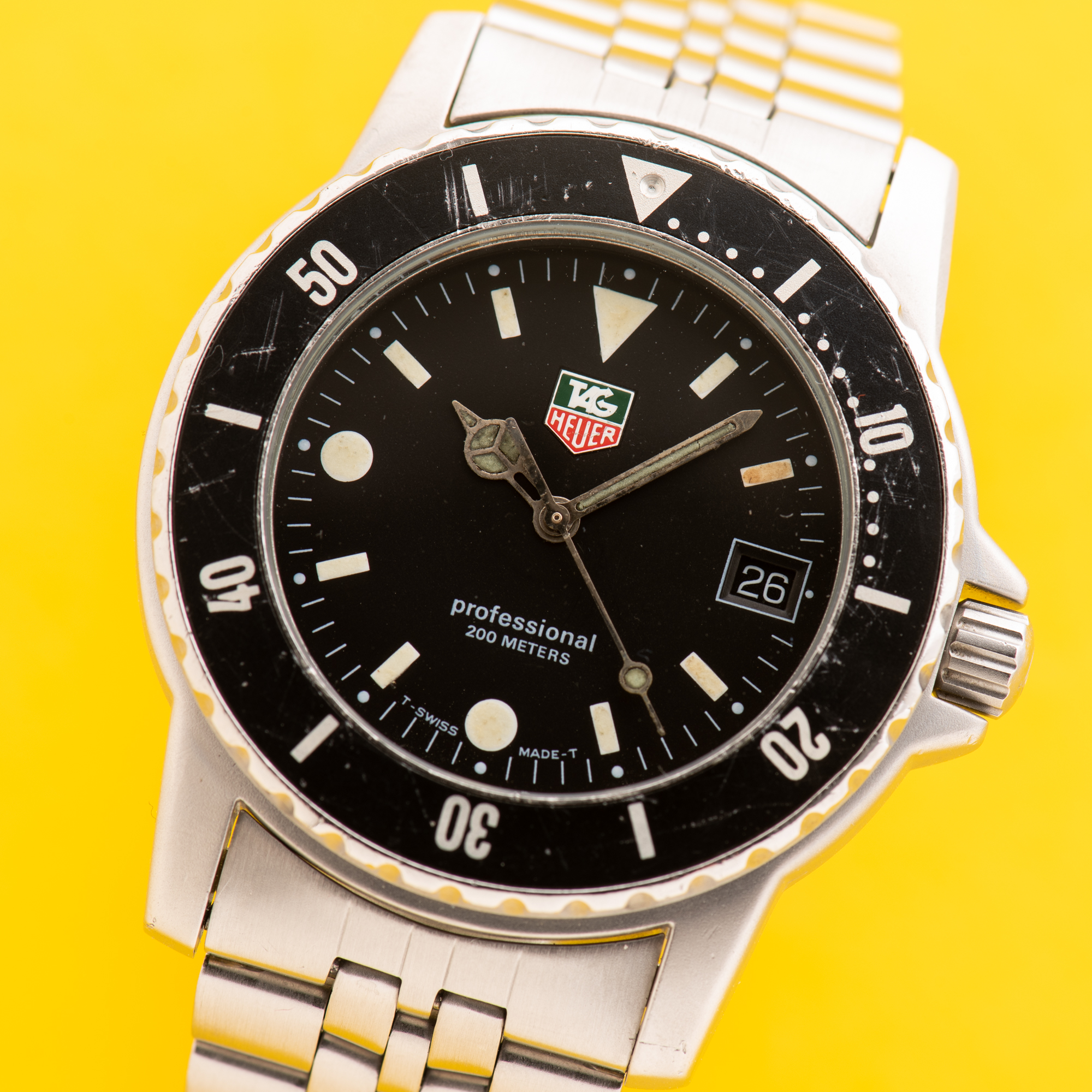 Zicht op TAG Heuer Professional 200 meters Diver Réf 929.2066