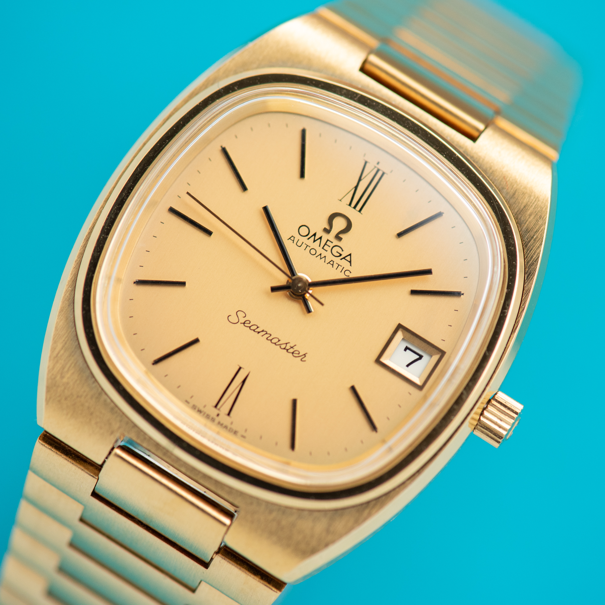 Vue de Omega Seamaster Automatic Date Réf 366.0843 from 1977 NOS