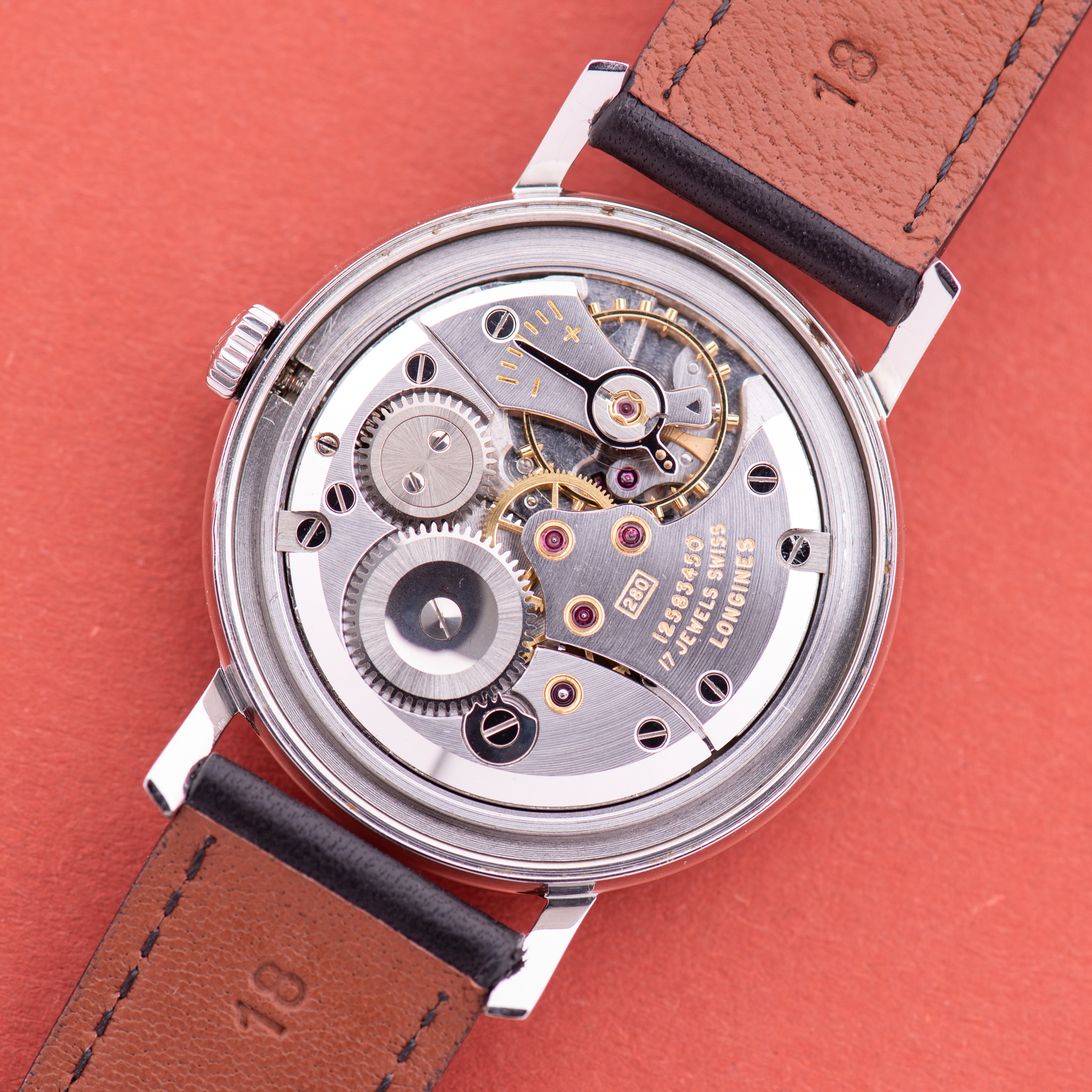 View of Longines Dress Watch Centre Seconds Steel Cal 280 Réf 7159