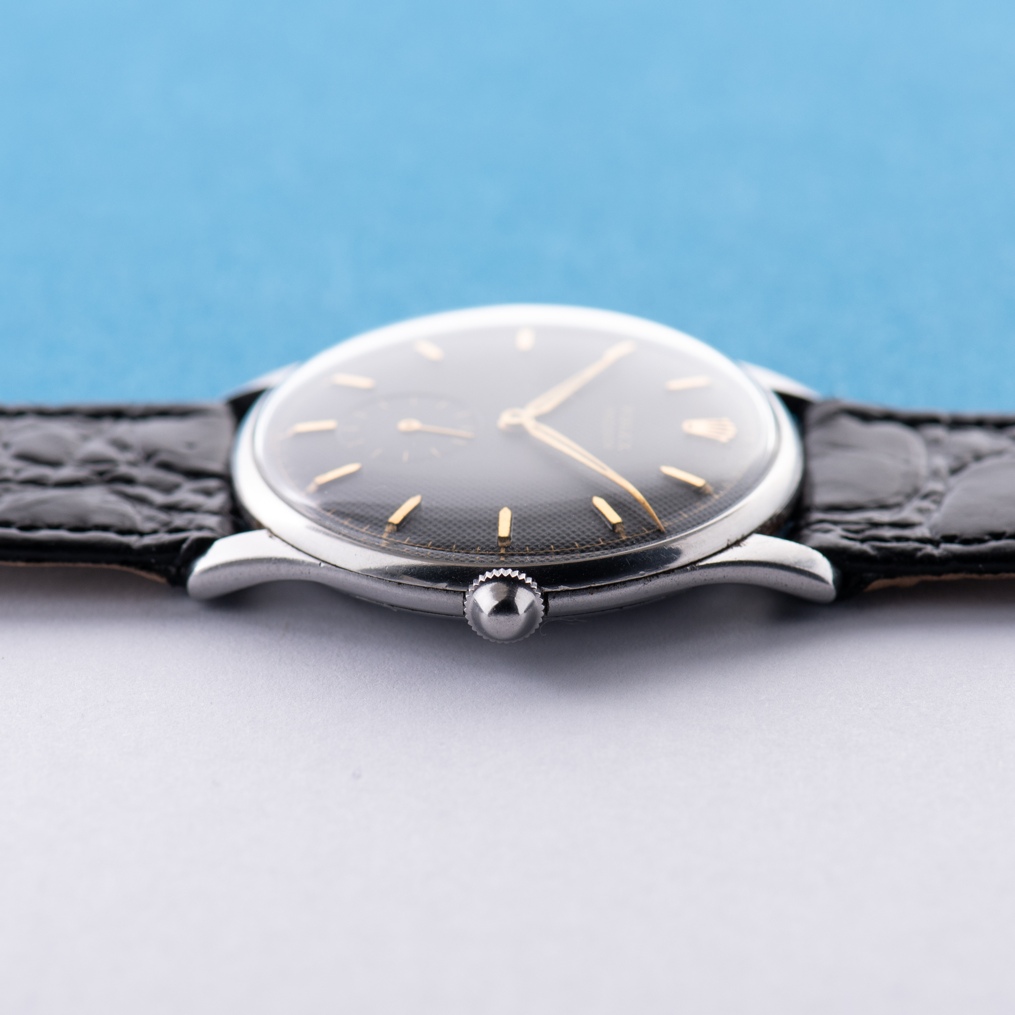 Vue de Rolex Precision Honeycomb texture black dial PIECE UNIQUE Réf 3540