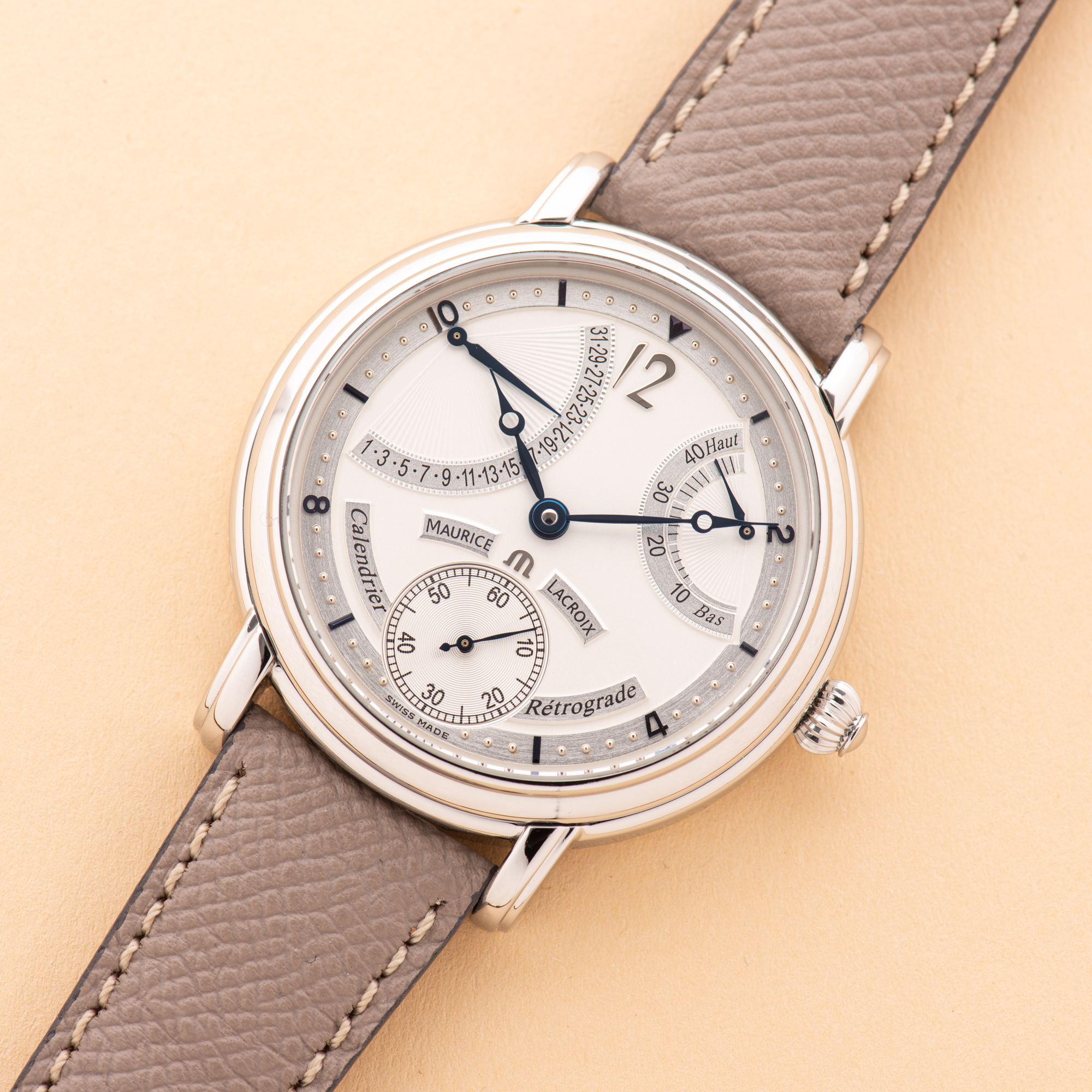 Vue de Maurice Lacroix Masterpiece Calendrier Retrograde Acier Réf MP7068