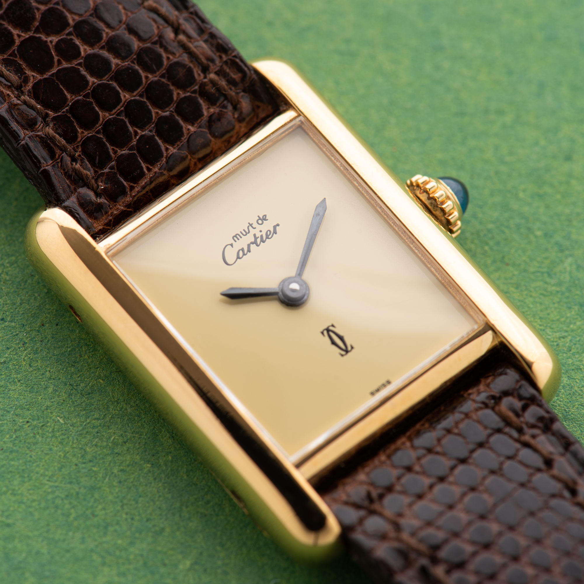 Vue de Cartier Must de Tank de Must Vermeil PM Yellow Lemon Dial