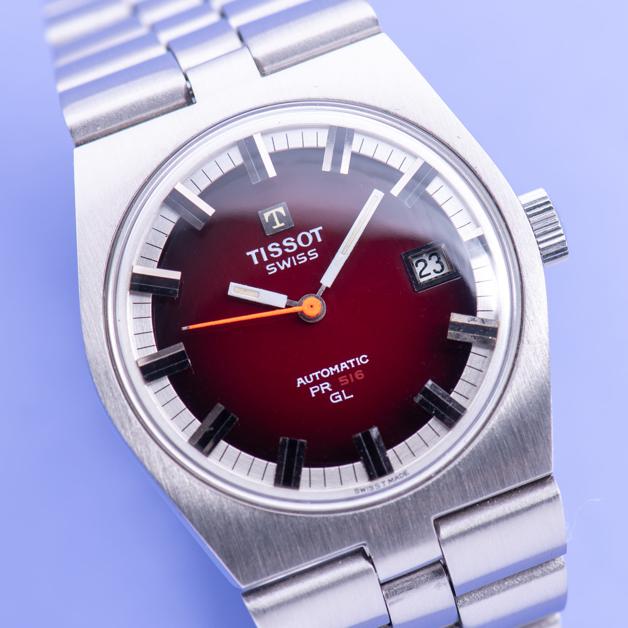 View of Tissot PR516 GL Red Bordeaux Ref 44672-6