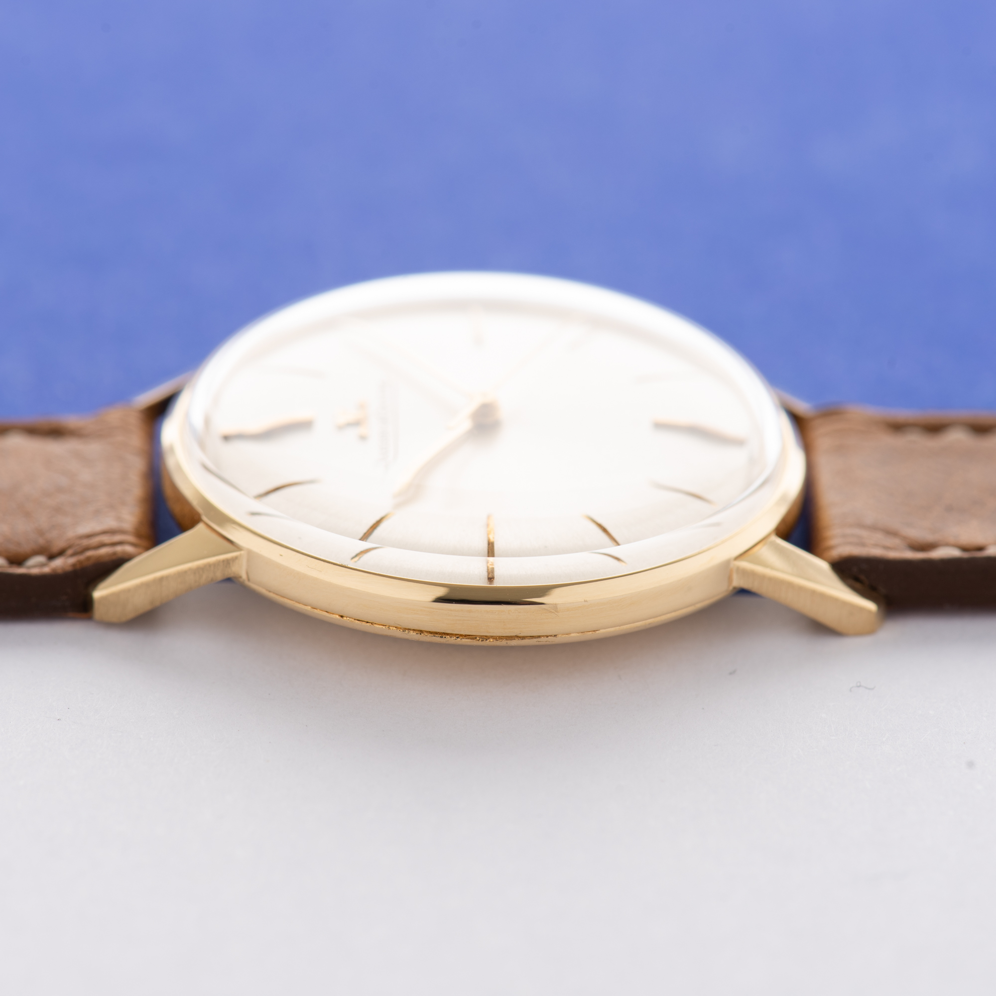 View of Jaeger LeCoultre Dress centre seconds 18k gold 1967 Ref 20002