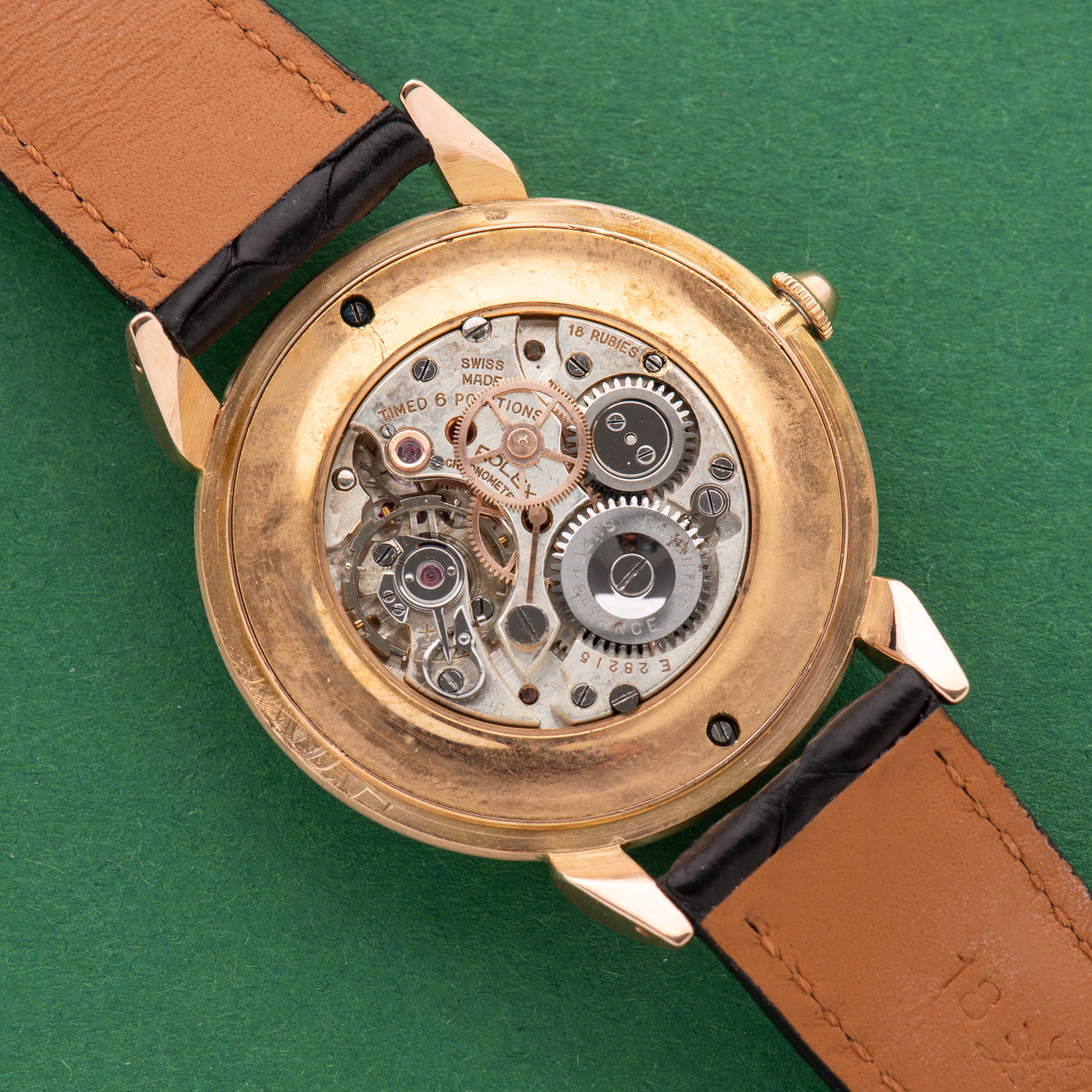 Zicht op Rolex Roze Chronometer op roze goud Rosé 18K Oversize Jumbo Teardrop Ref 4364