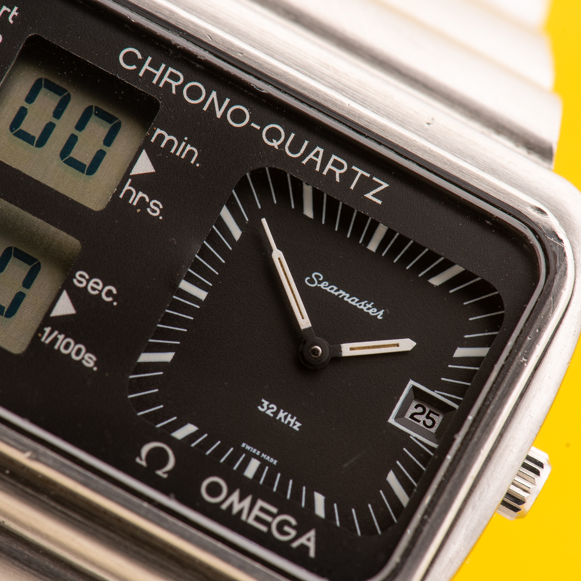 View of Omega Seamaster 32KHz Chrono-Quartz Albatros Olympic Games Montreal 1976 Ref 396