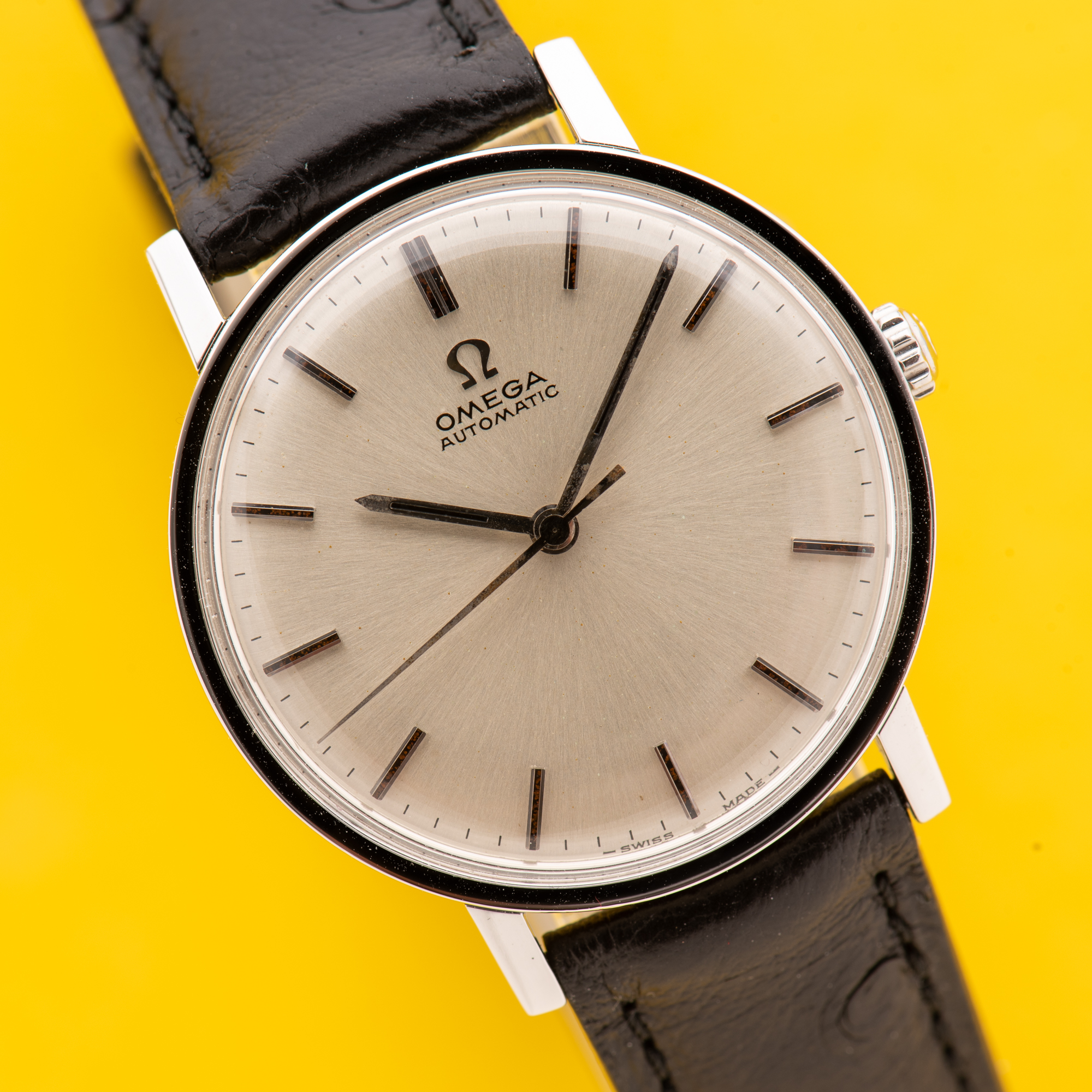 View of Omega Automatic Dress Watch Steel from 1965 Ref 161.009