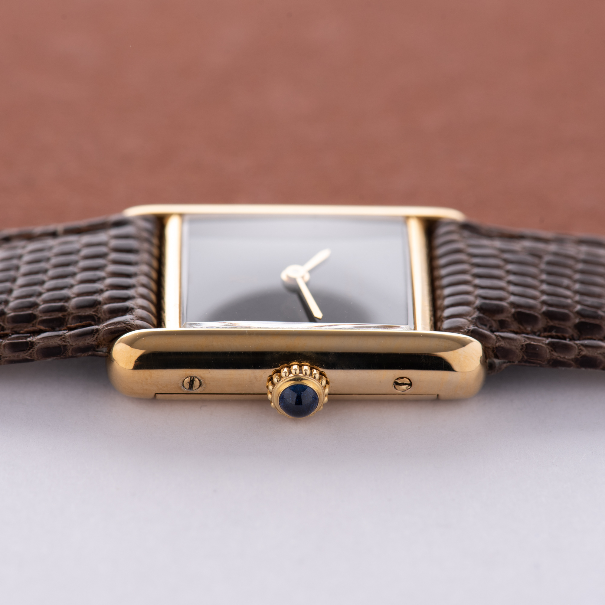 Vue de Cartier Must de Tank de Must Vermeil PM Onyx Black Spider Dial