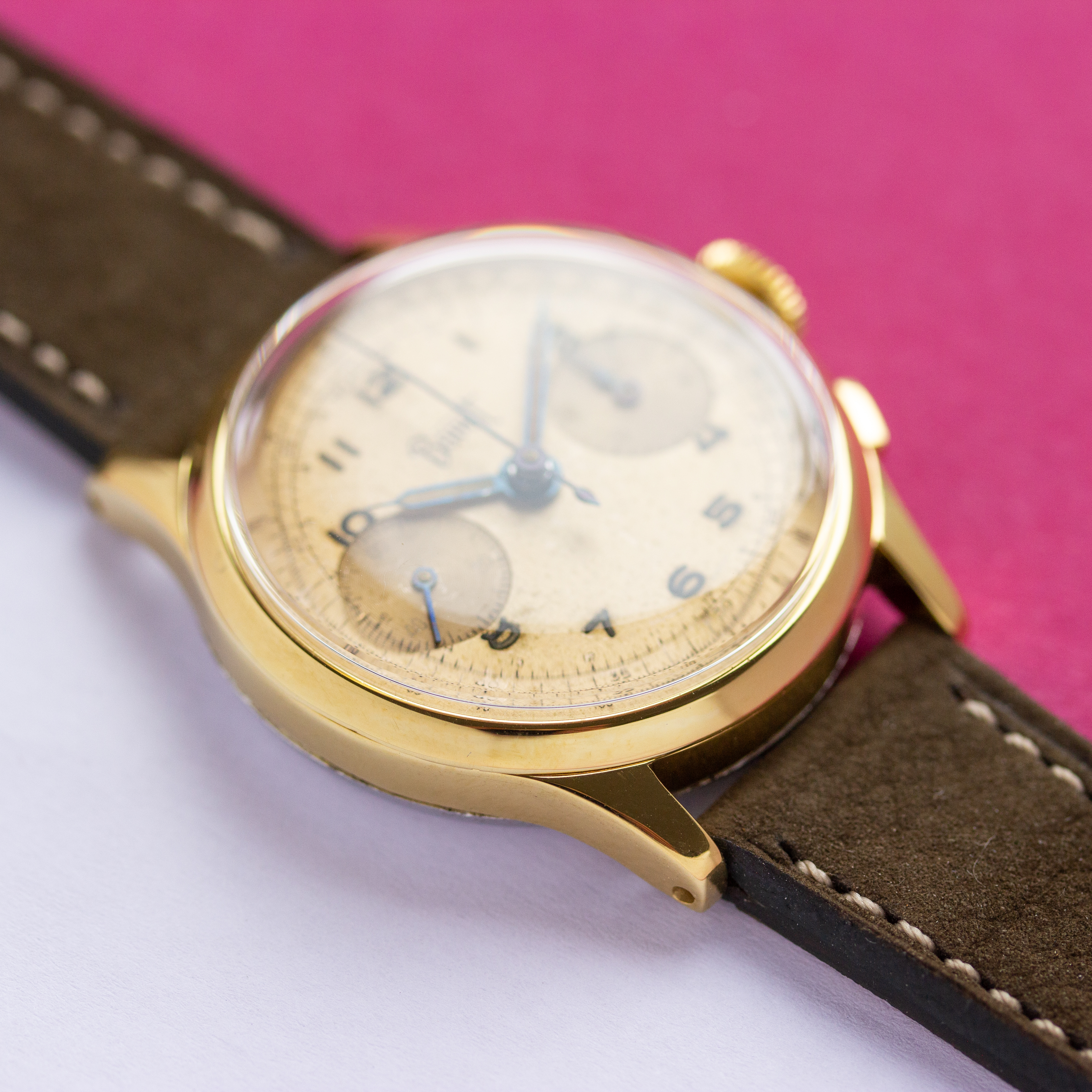 View of Bovet Chronograph Radium Dial Landeron 51
