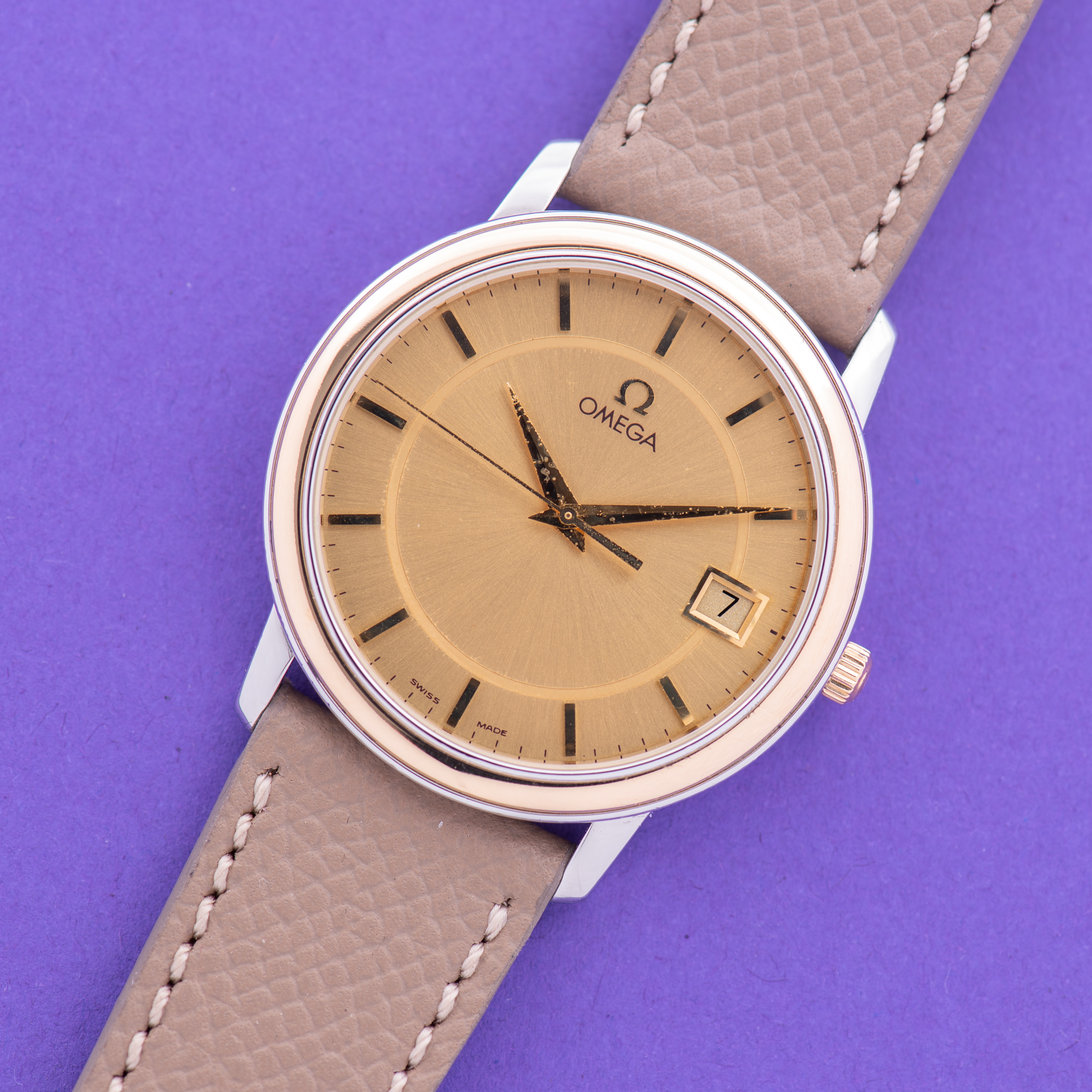 Zicht op Omega De Ville Prestige Gold/Staal Quartz Ref 196.1150