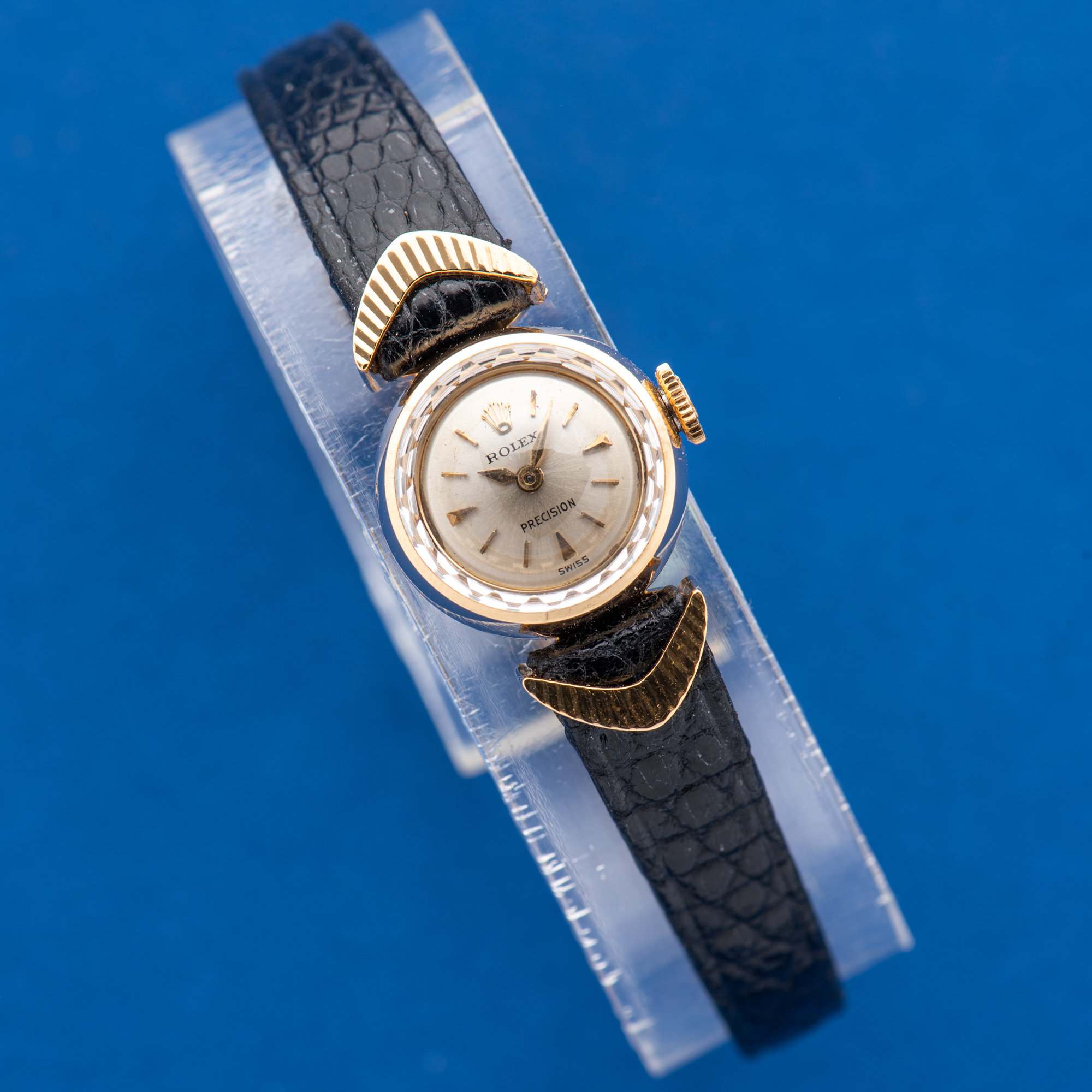 View of Rolex Precision Cocktail watch 18K Yellow Gold Ref 2132