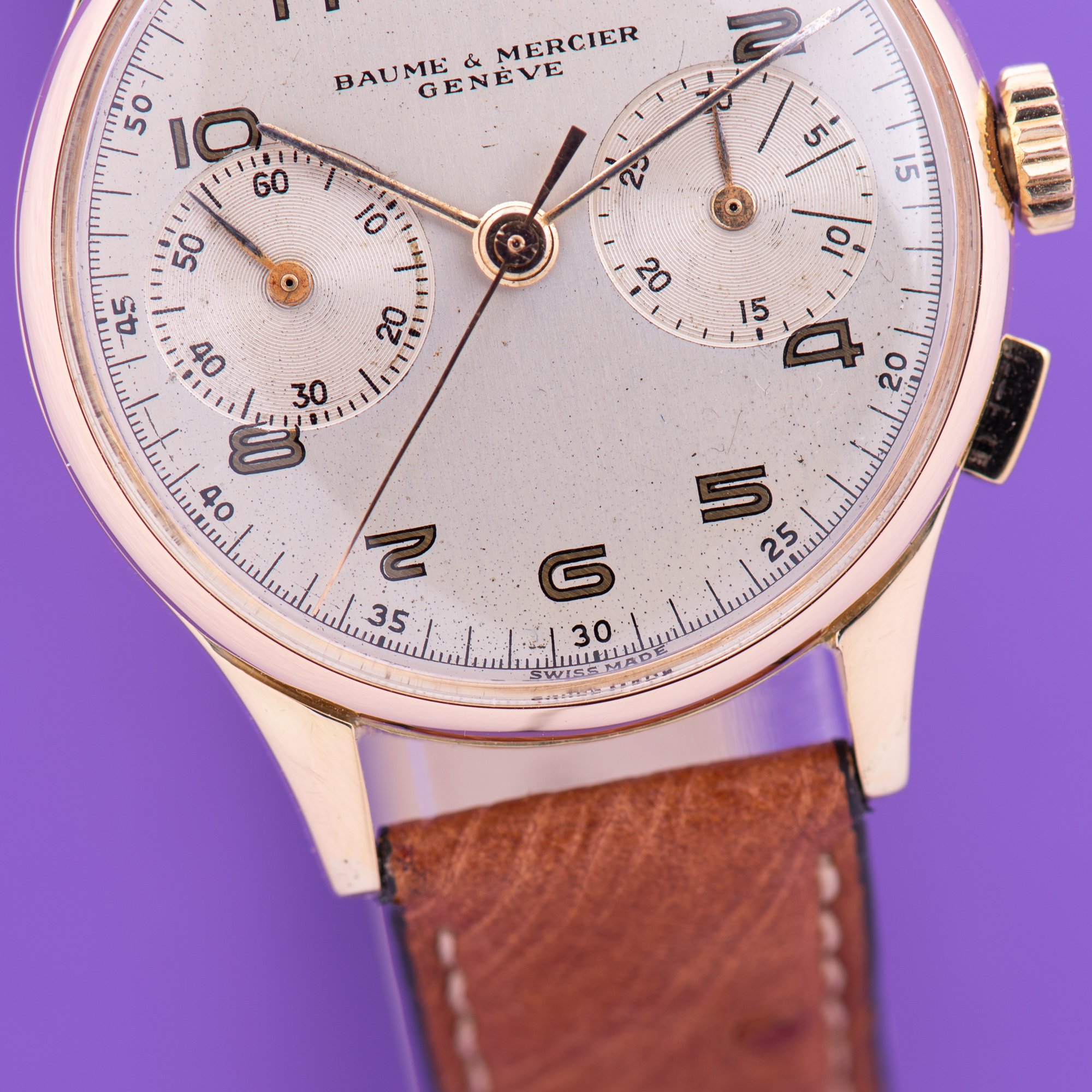 Vue de Baume et Mercier Genève Chronograph 18K 1949 Landeron 48