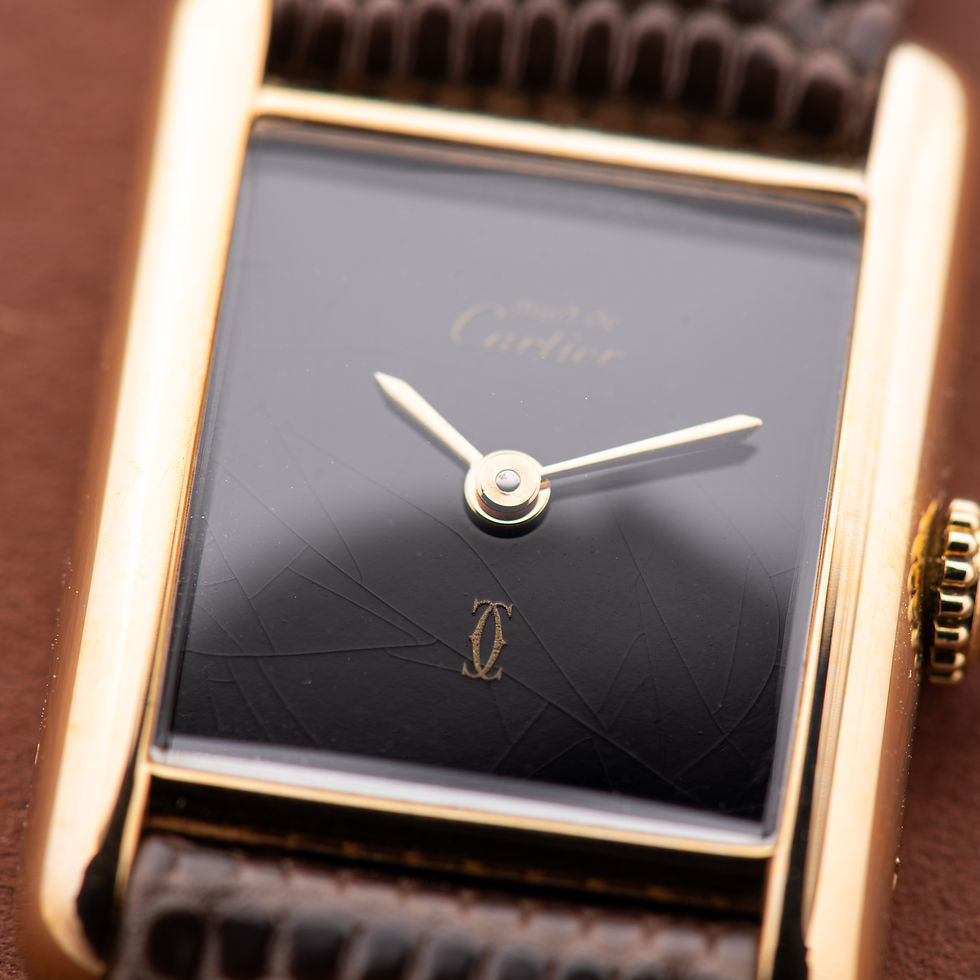 Thumbnail: Cartier Must de Tank de Must Vermeil PM Onyx Black Spider Dial