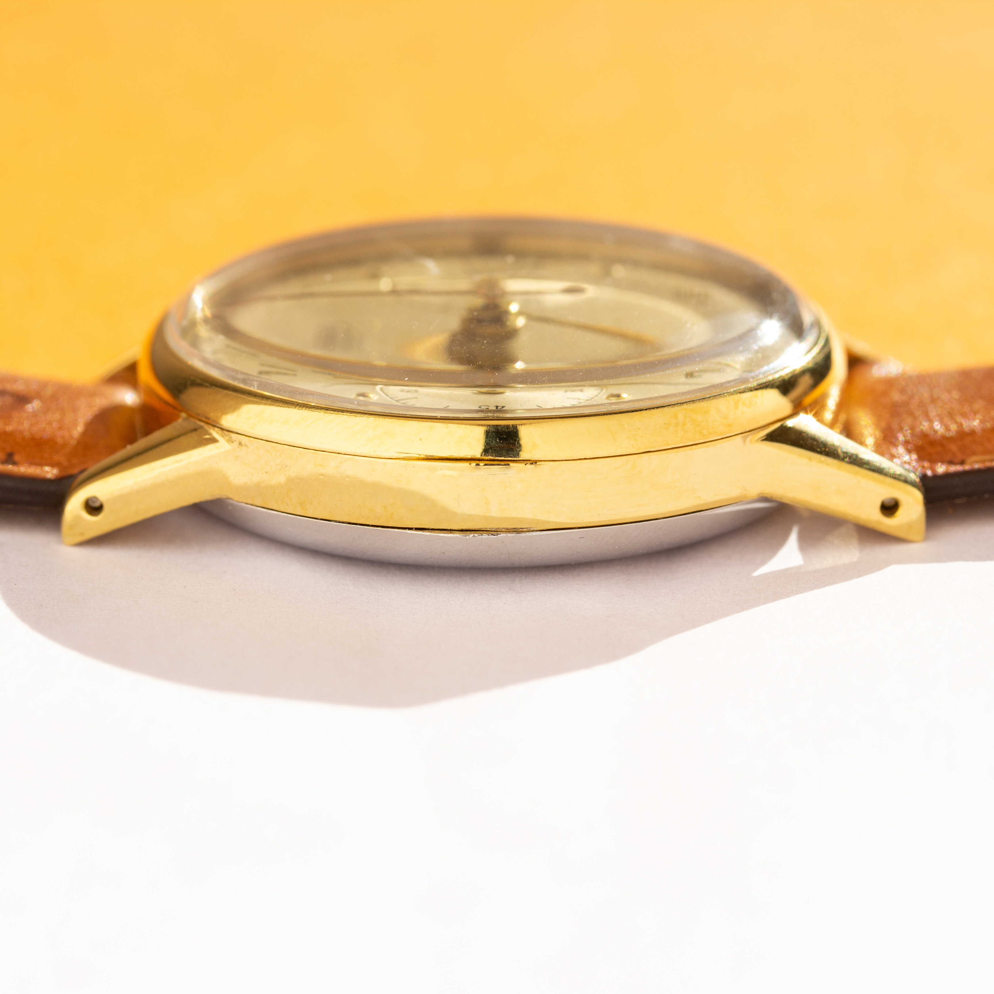 View of Heuer Big Eyes Pre Carrera Chronograph from 1950 réf 418