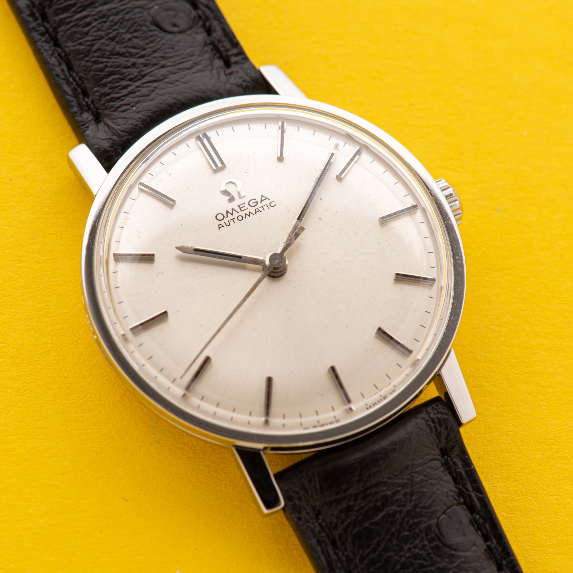 View of Omega Automatic Dress Watch Steel from 1965 Ref 161.009