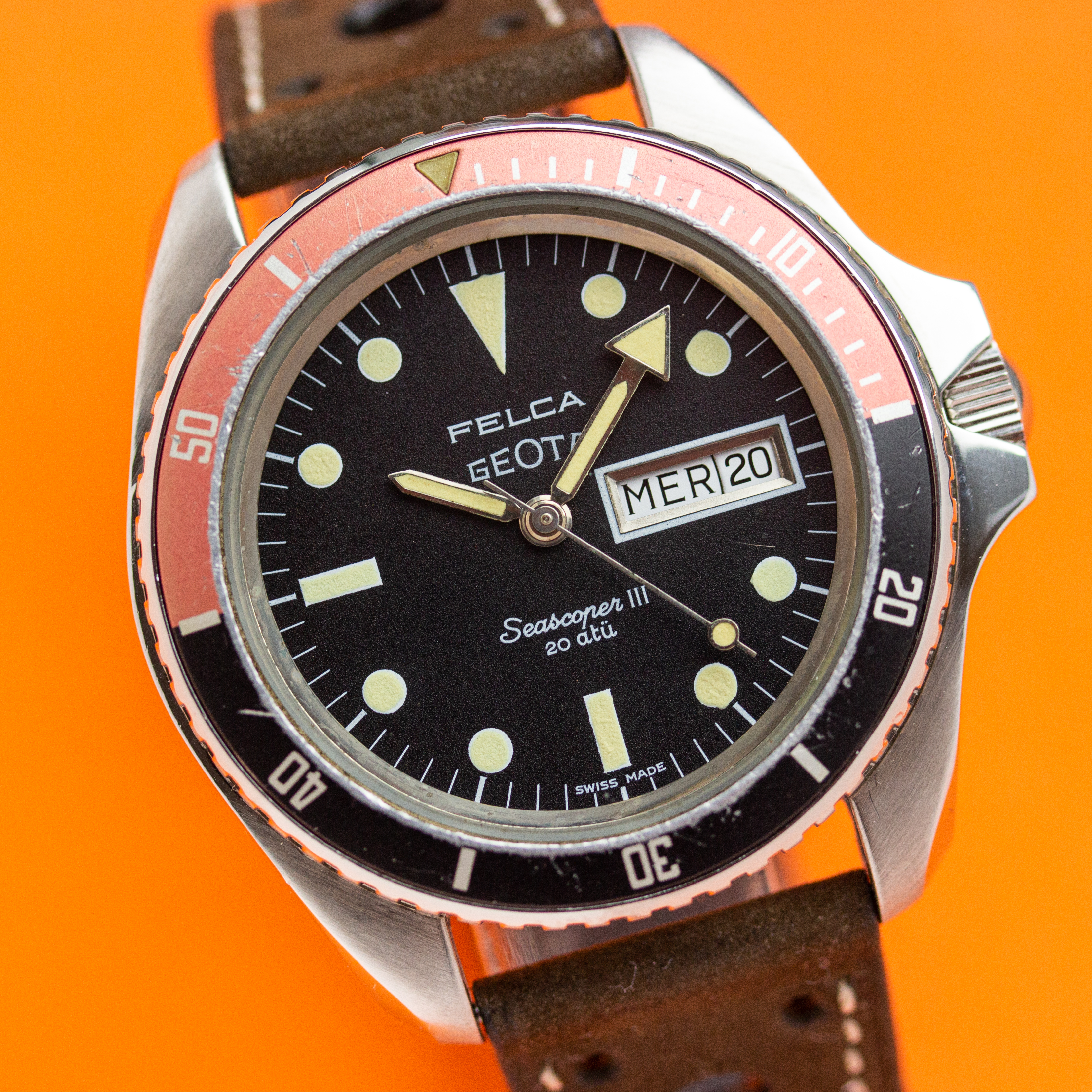 Zicht op FELCA Geota Seascoper III réf 8113 cal 2836-2 PH