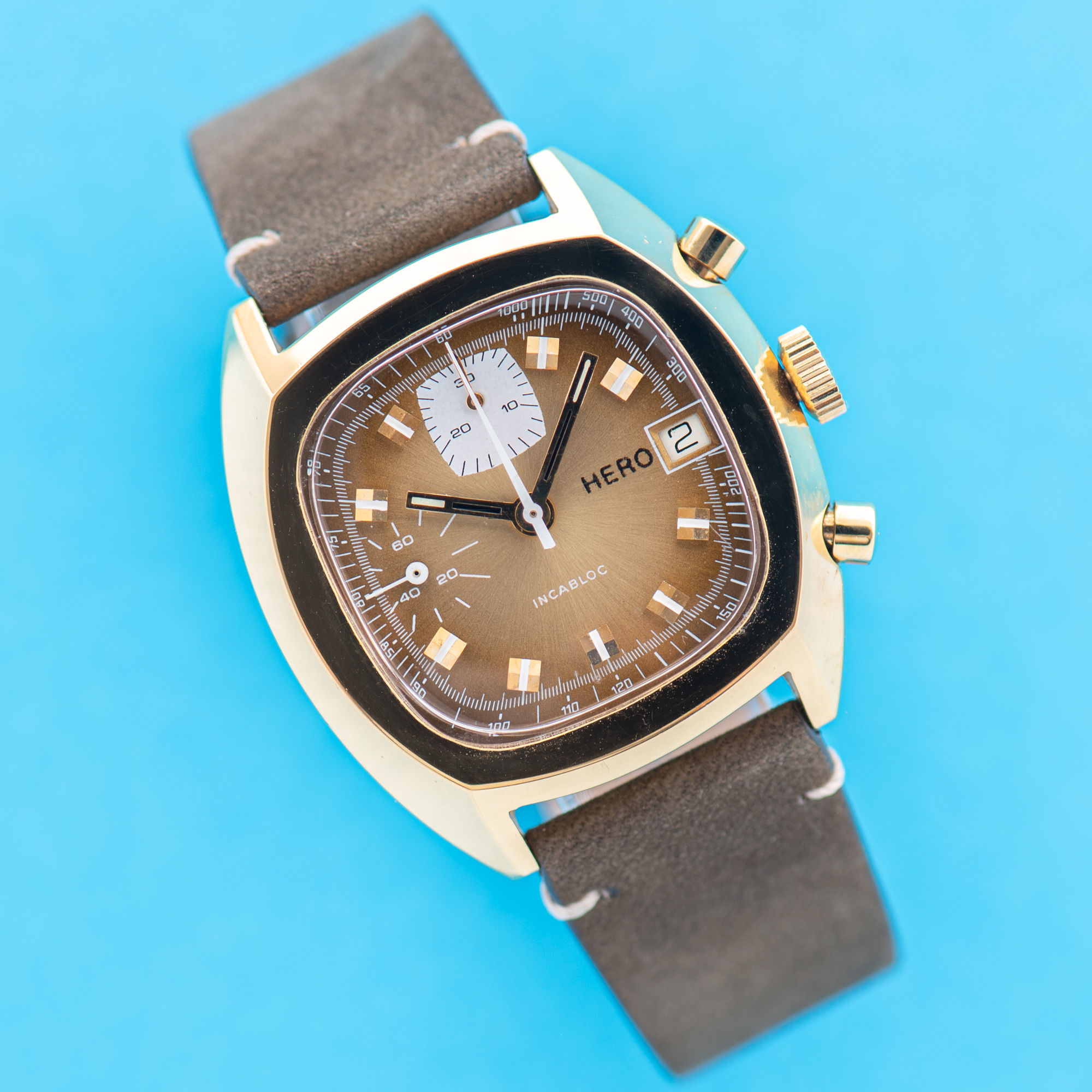 Hero chronograph incabloc New Old Stock valjoux 7765