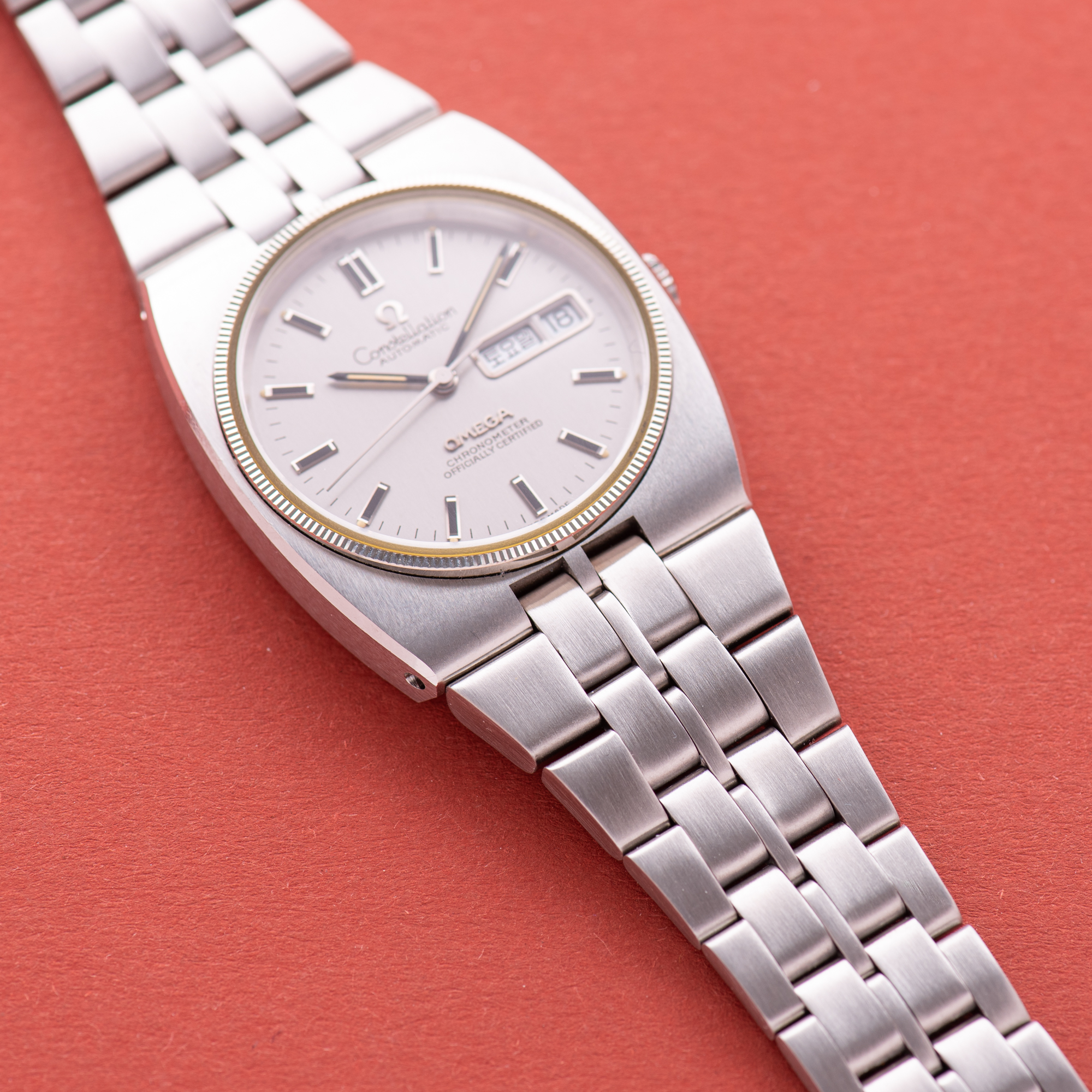 View of Omega Constellation Day Date (North) Korea Day from 1972 Ref 168.0054