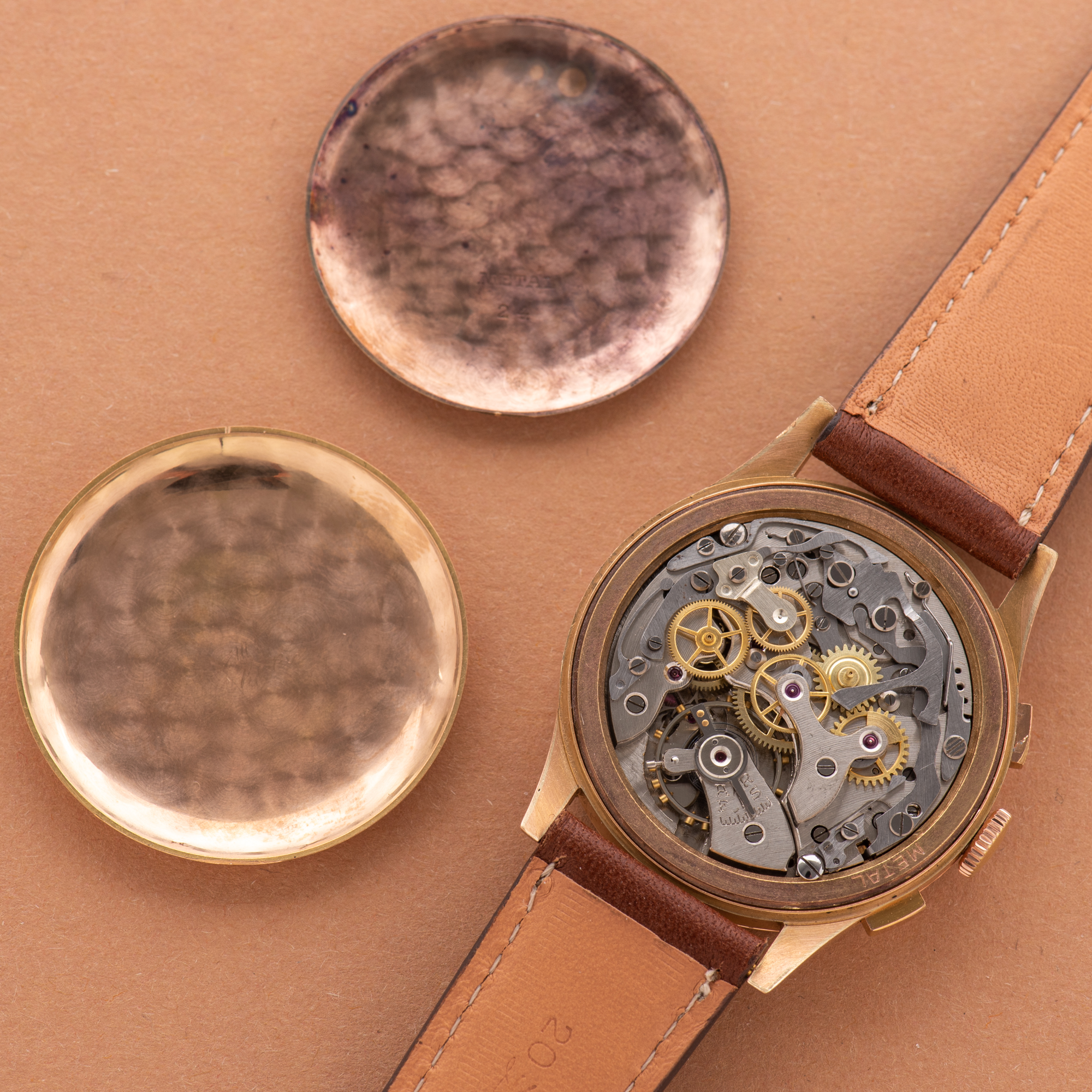 View of Bucherer Bi-Compax Chronograph Suisse 18K Rosé Gold Oversize