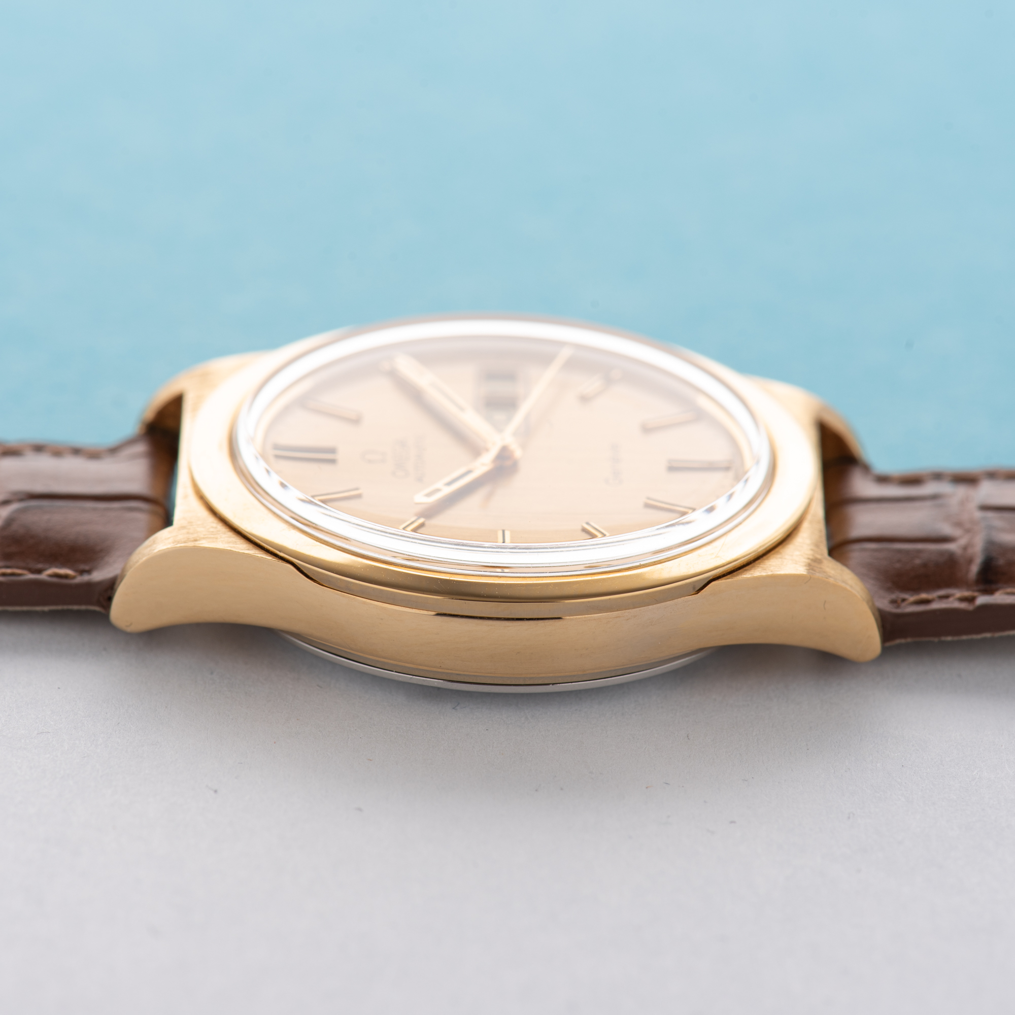 View of Omega Geneva Day Date Automatic Jumbo from 1975 Ref 166.0169