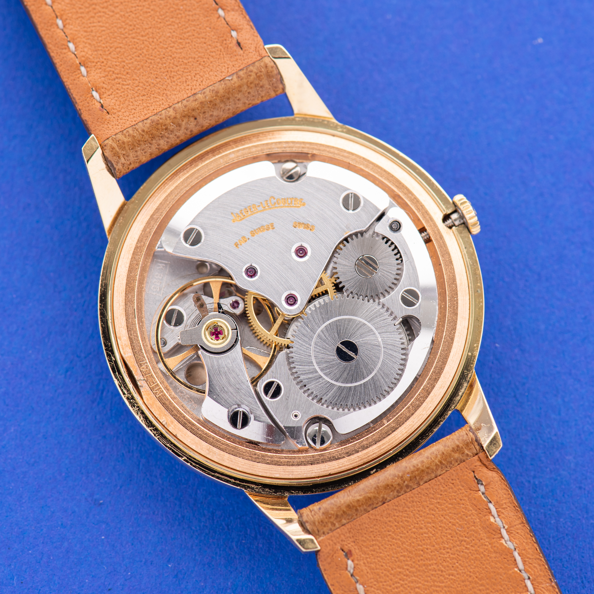 View of Jaeger LeCoultre Dress centre seconds 18k gold 1967 Ref 20002