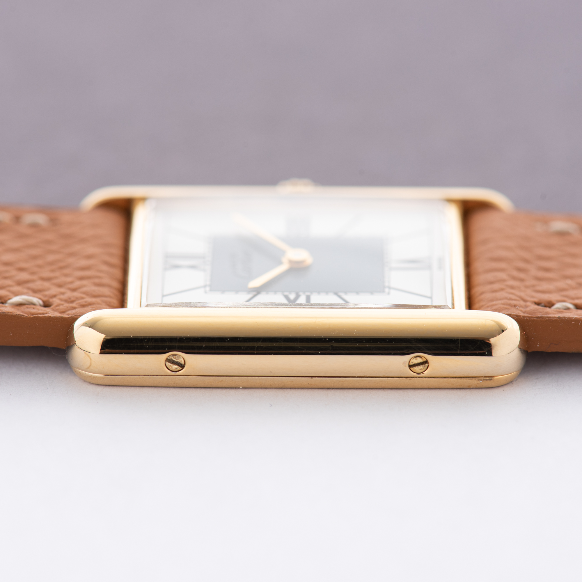 View of Cartier Tank De Must Vermeil Grand Large Model Full Set Réf 590005