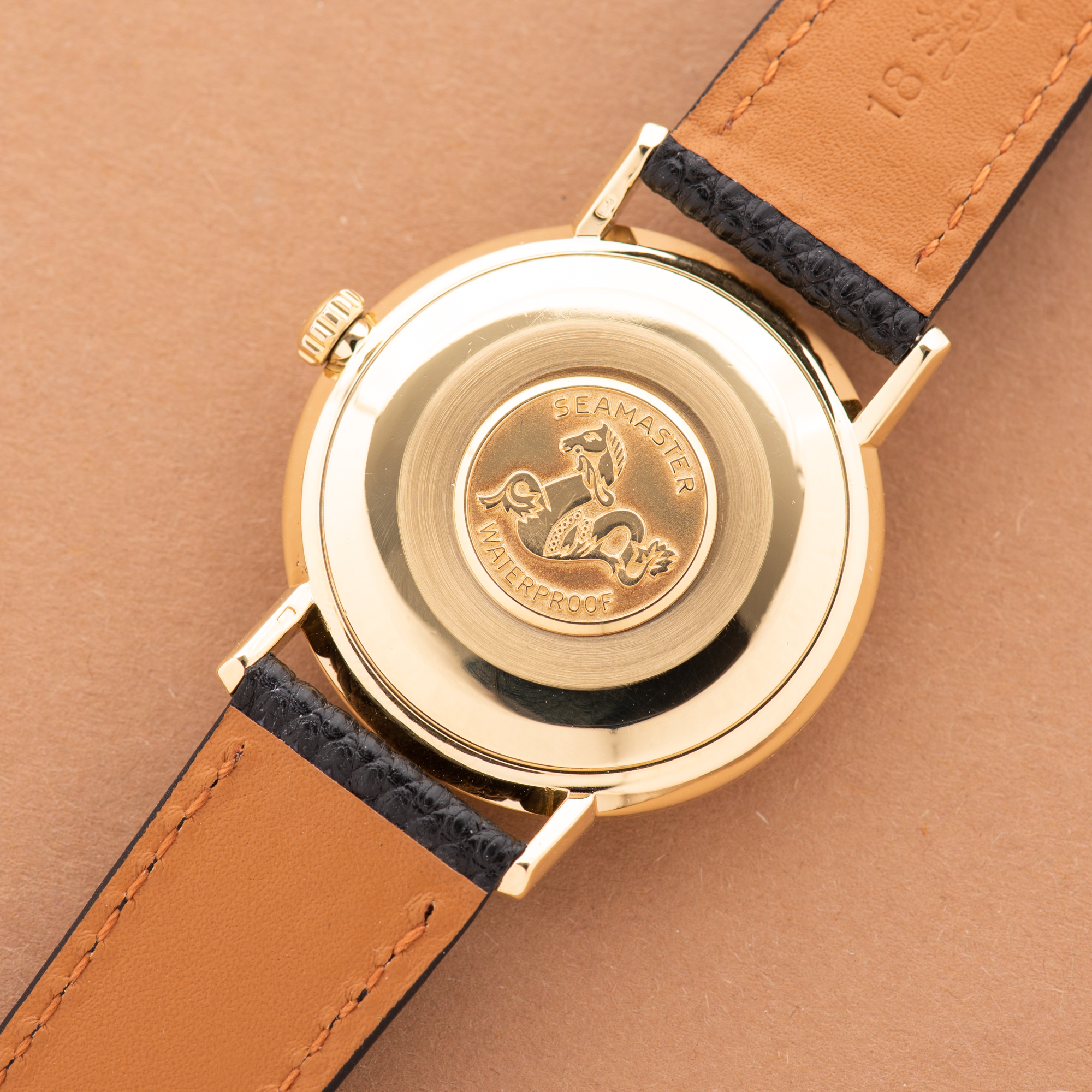 View of Omega Seamaster De Ville Date Automatic 18K Yellow Gold Ref 166,020 from 1962