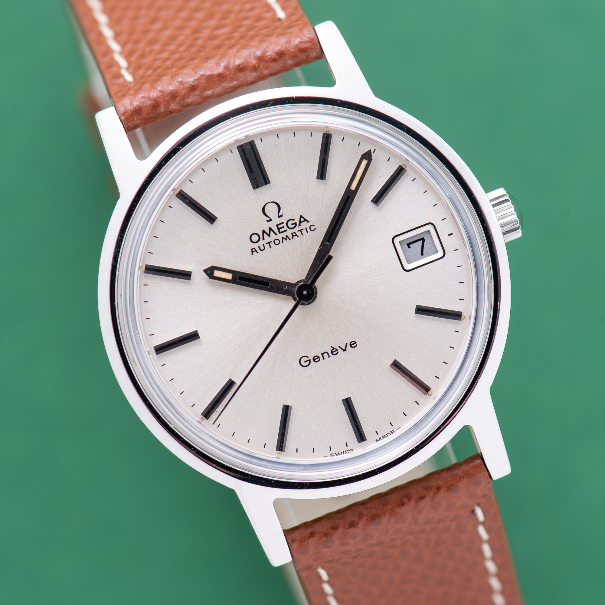 View of Omega Geneva Automatic Date From 1972 Ref 166.0163