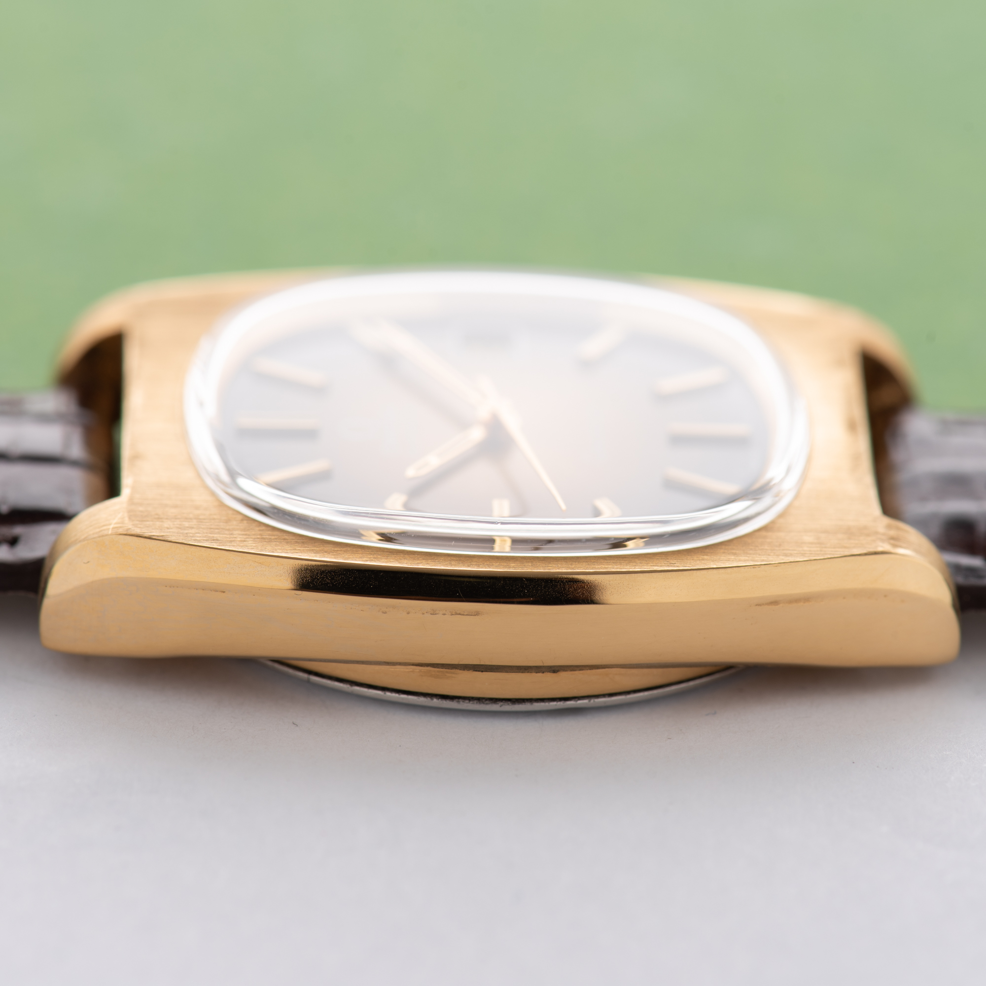 View of Omega Geneva Automatic Date Brown Vignette From 1974 Ref 166.0190
