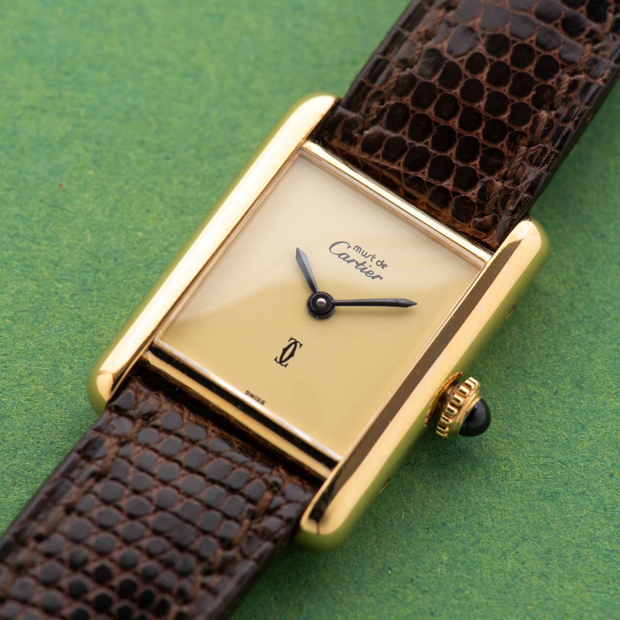 Vue de Cartier Must de Tank de Must Vermeil PM Yellow Lemon Dial
