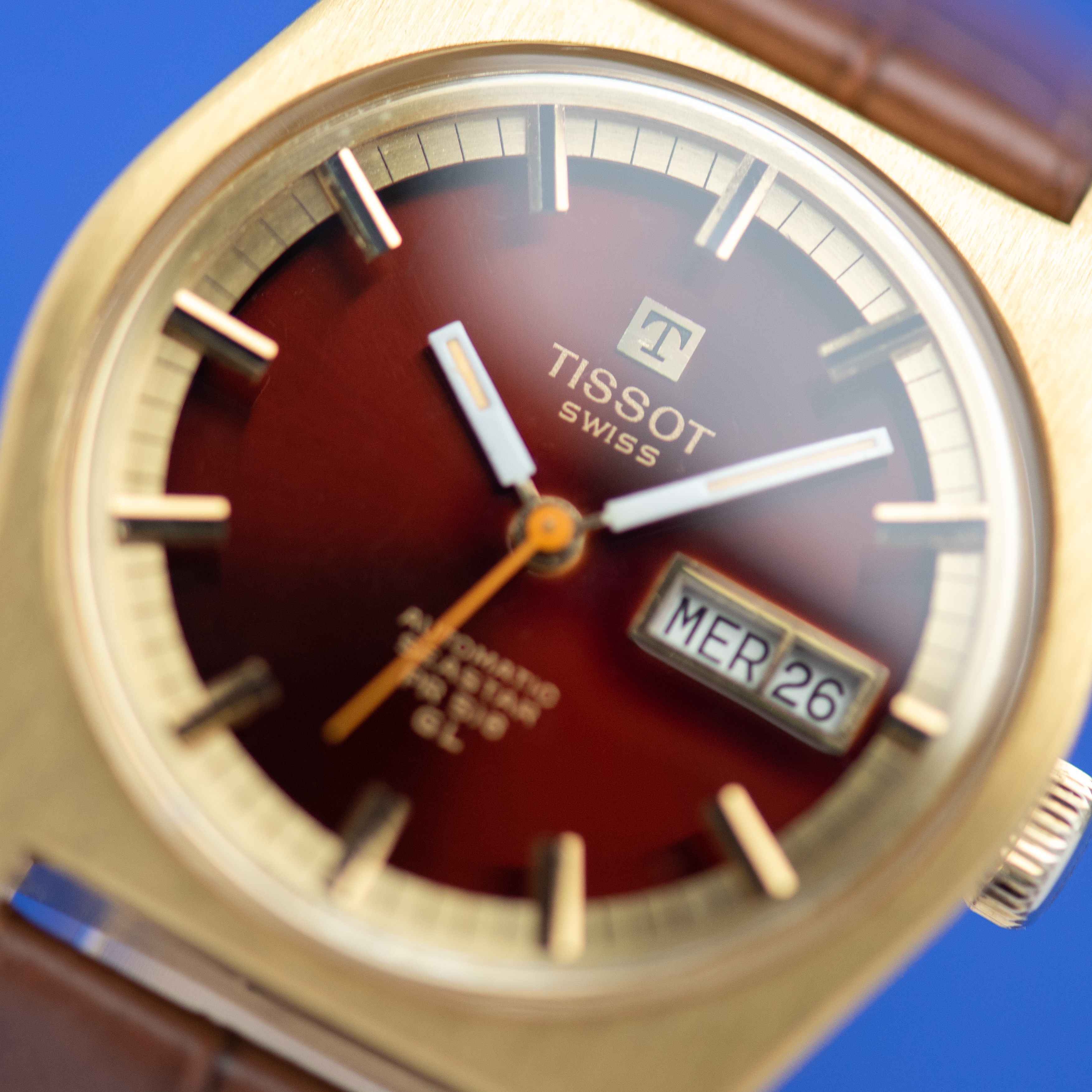 View of Tissot Seastar PR516 GL Bordeaux Day Date Automatic