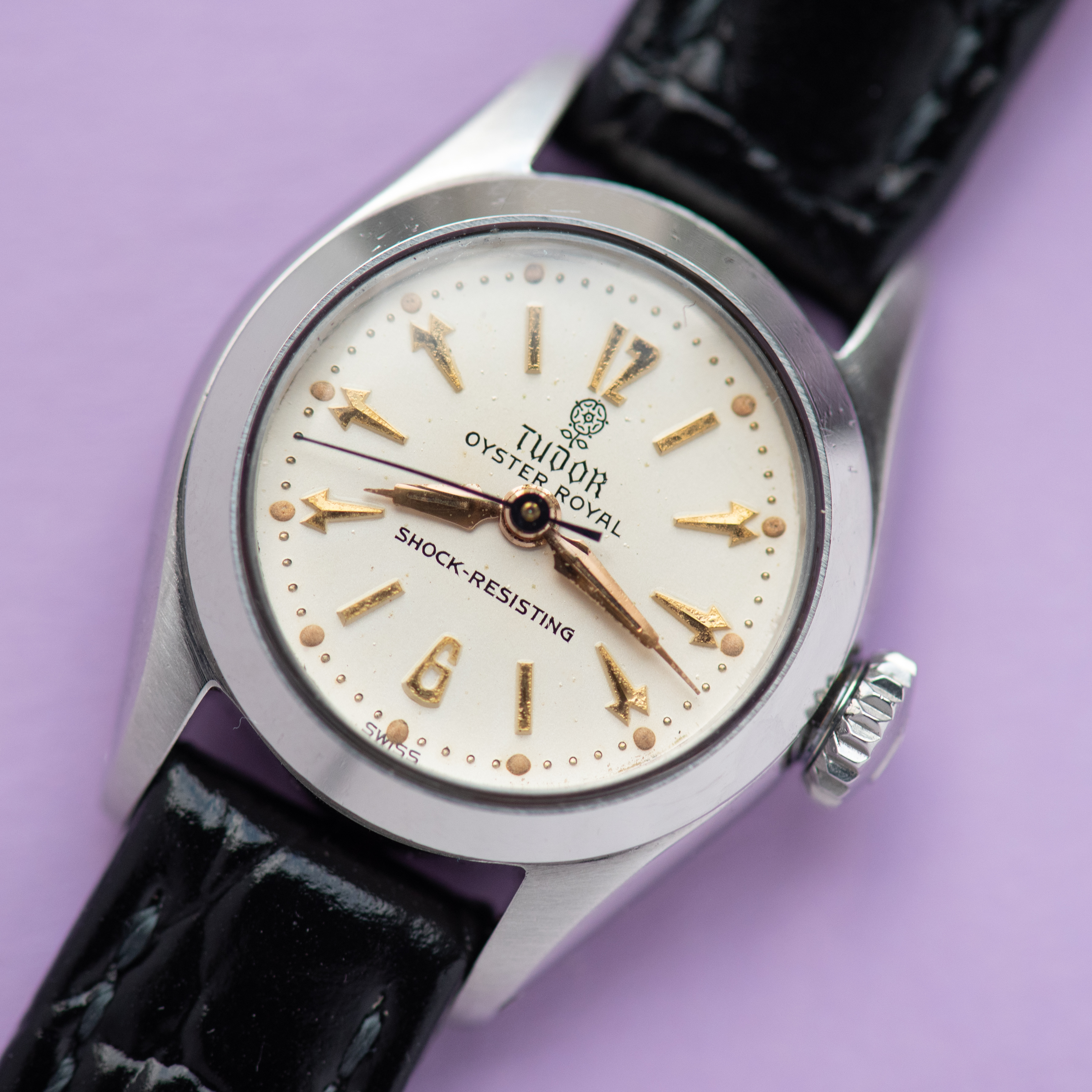 View of Tudor Small Rose Oyster Royal Shock-Resisting Réf 7935 from 1957