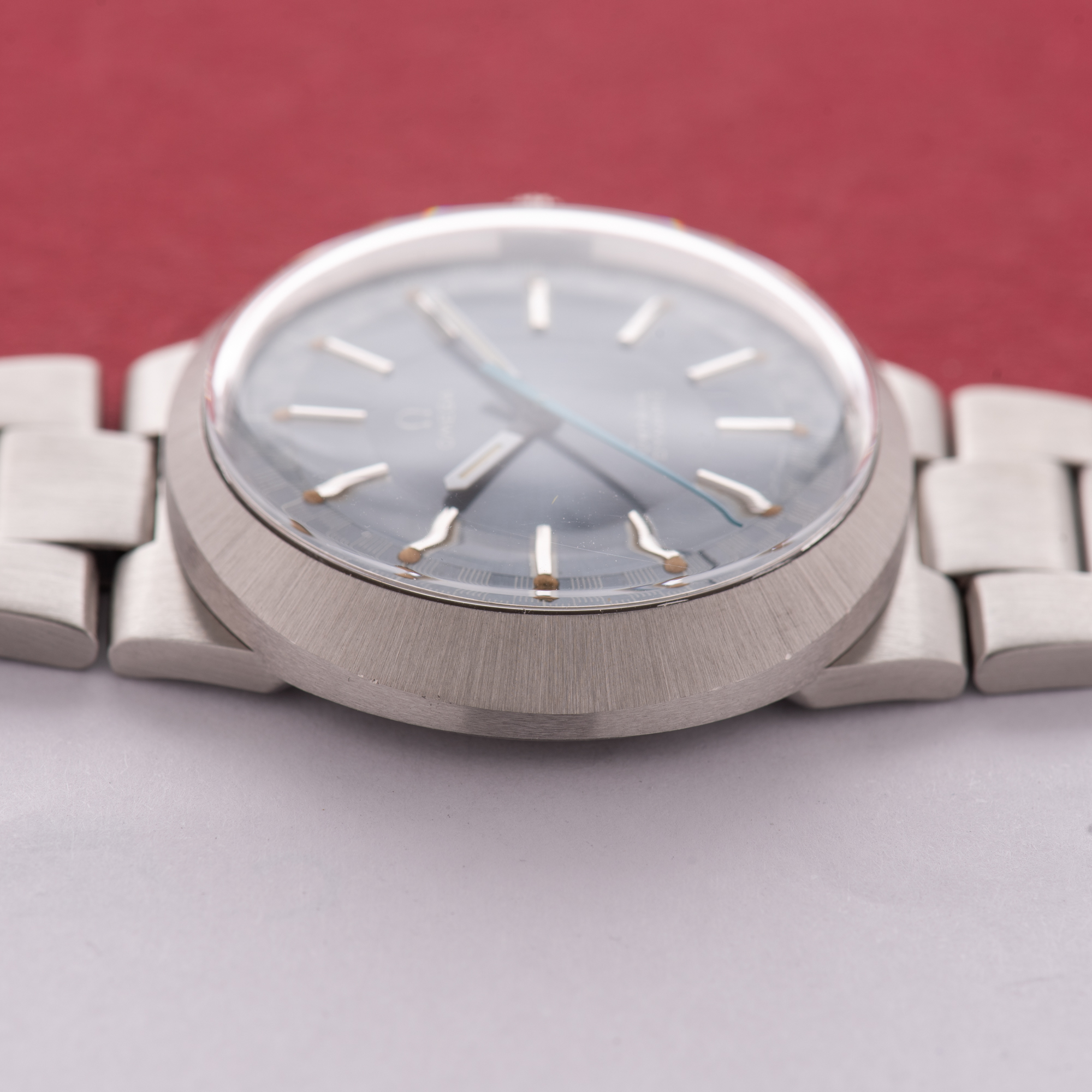 View of Omega Geneva Dynamic Racing Blue Dial Ref 135.333