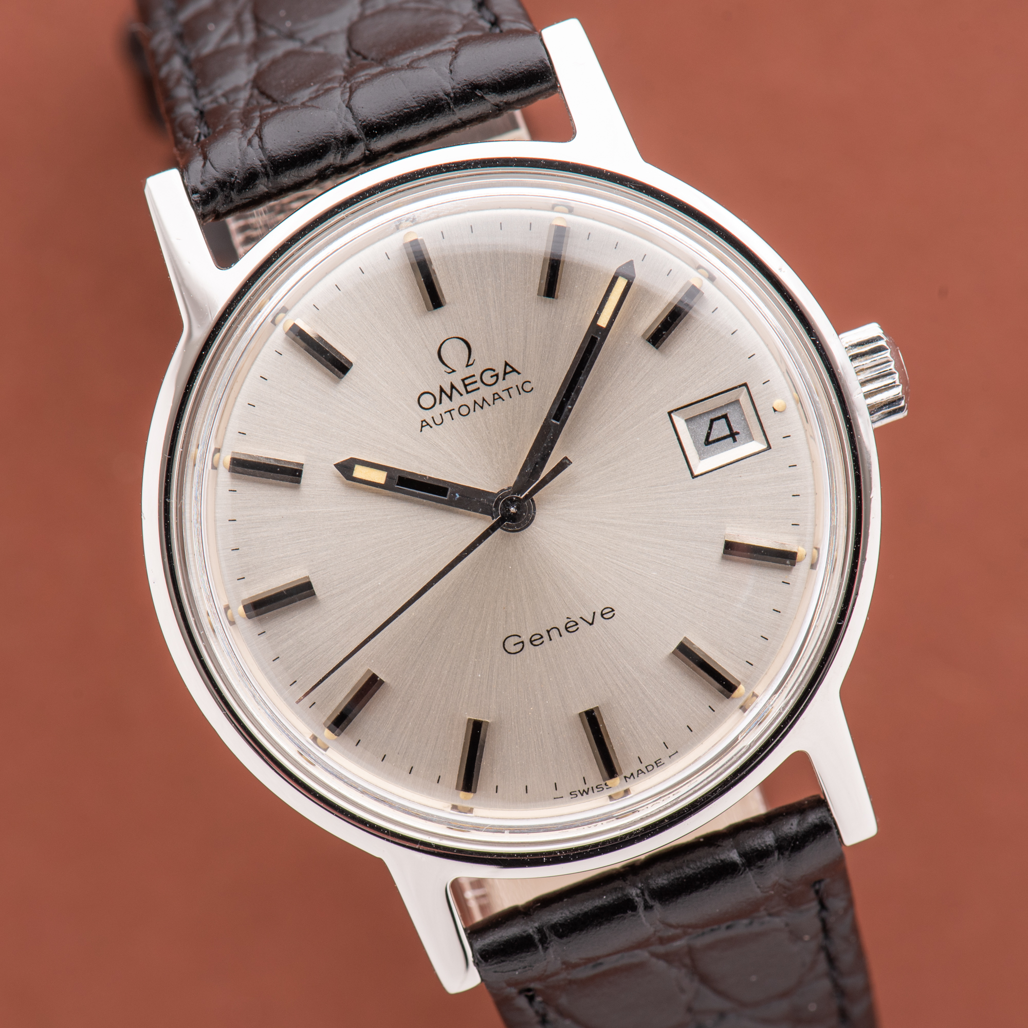 View of Omega Geneva Automatic Date From 1971 Ref 166.0163