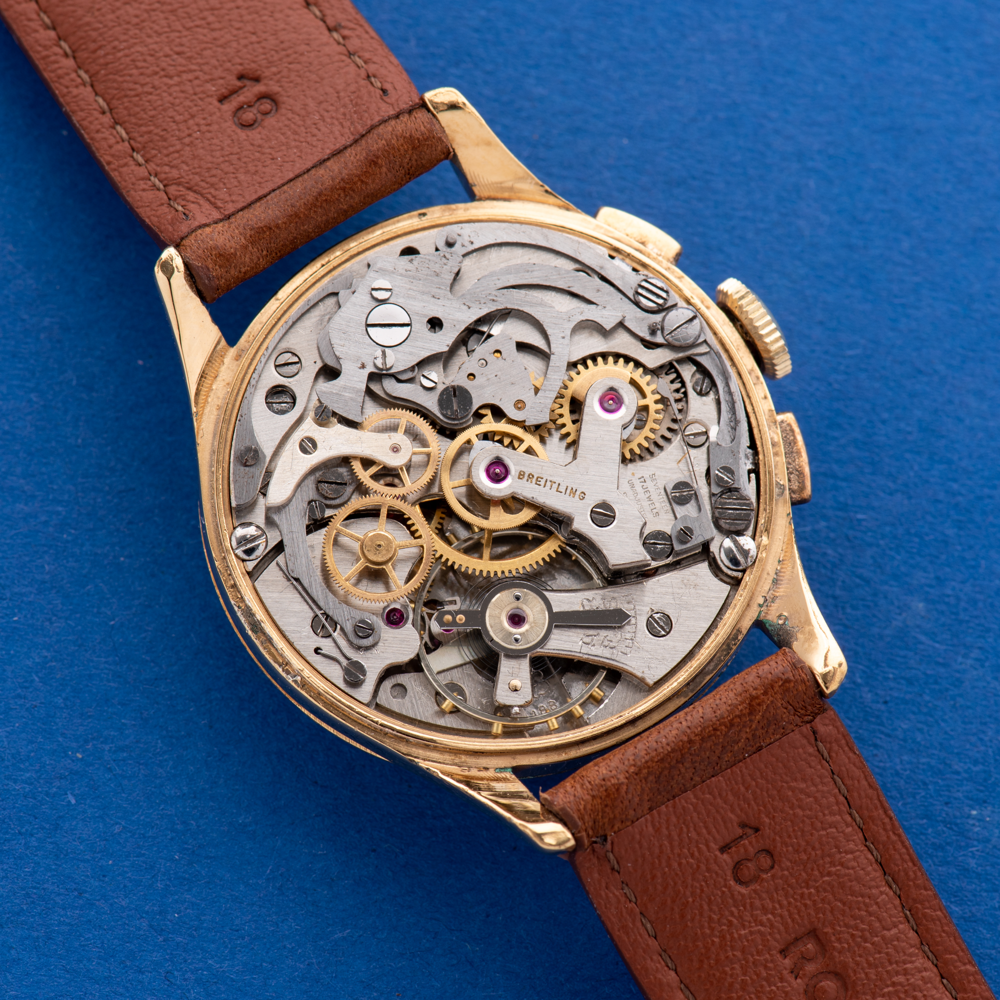 Zicht op Breitling Cadette Chronograaf Venus 188 Ref 1189