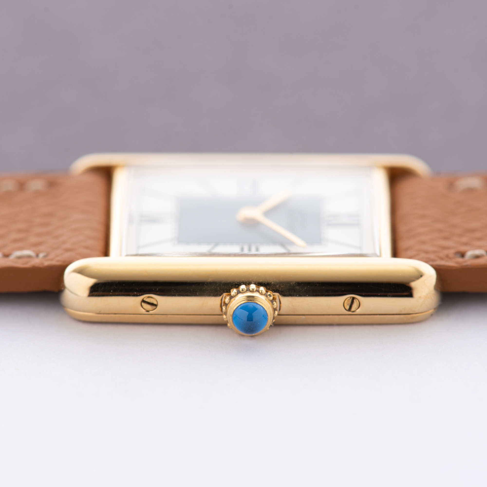 View of Cartier Tank De Must Vermeil Grand Large Model Full Set Réf 590005