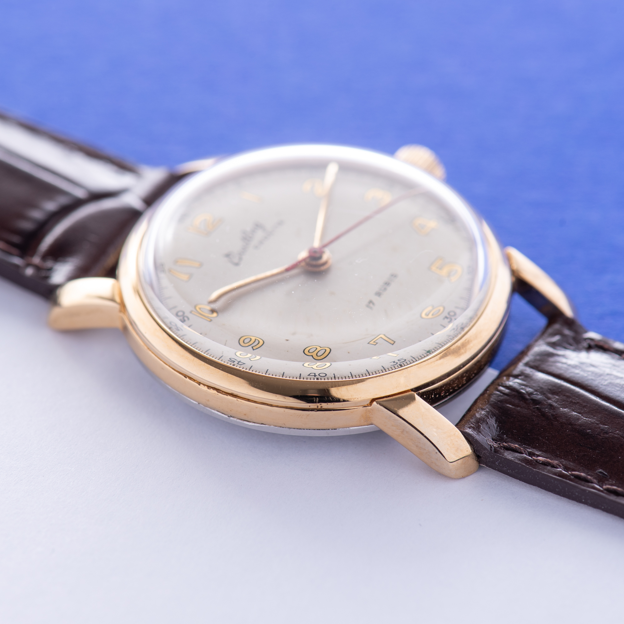 View of Breitling Cadette 17 Jewels  Dress Watch Centre Seconds Gold Plated Réf 1073