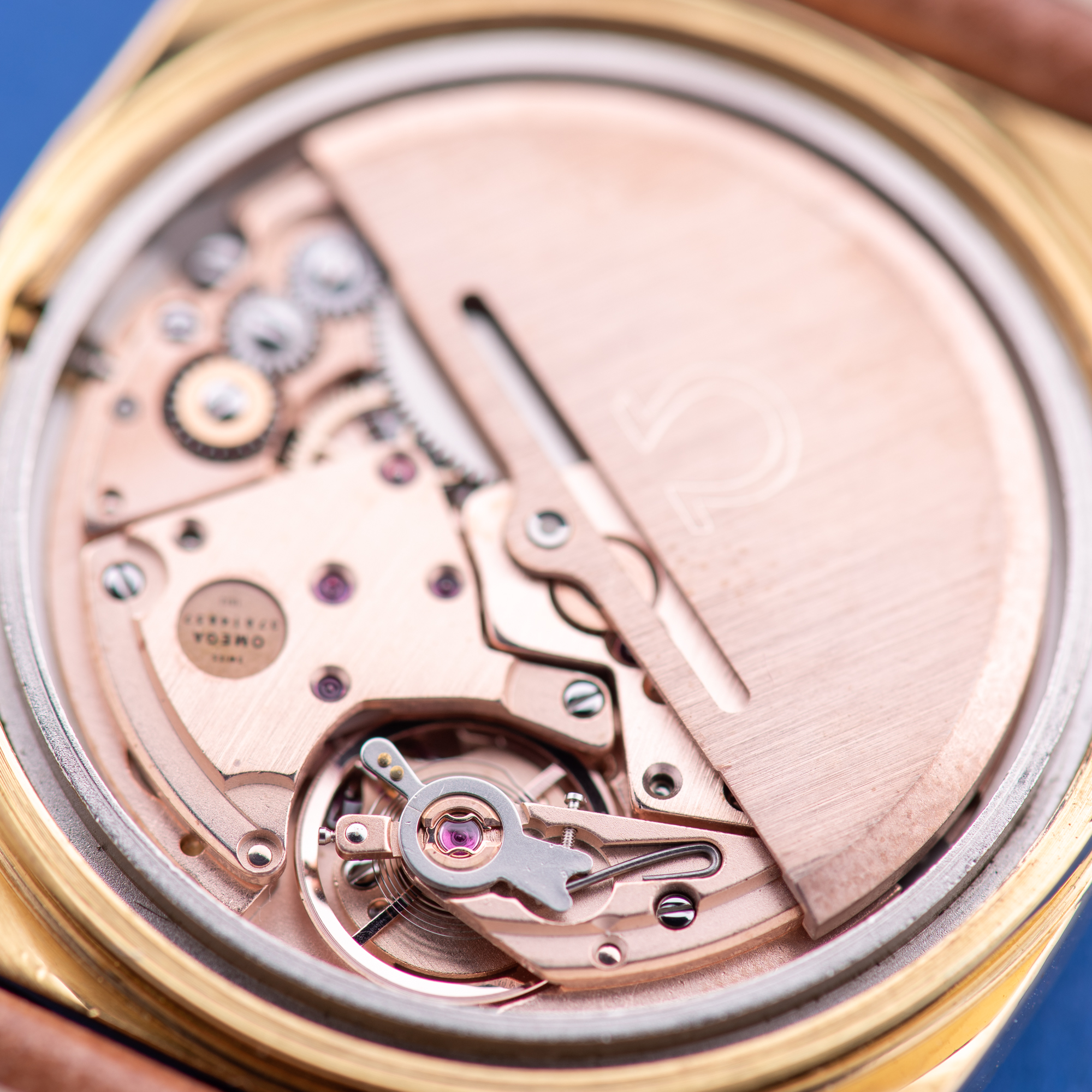 Vue de Omega Genève Automatic Date Brown Vignette From 1973 Réf 166.0190