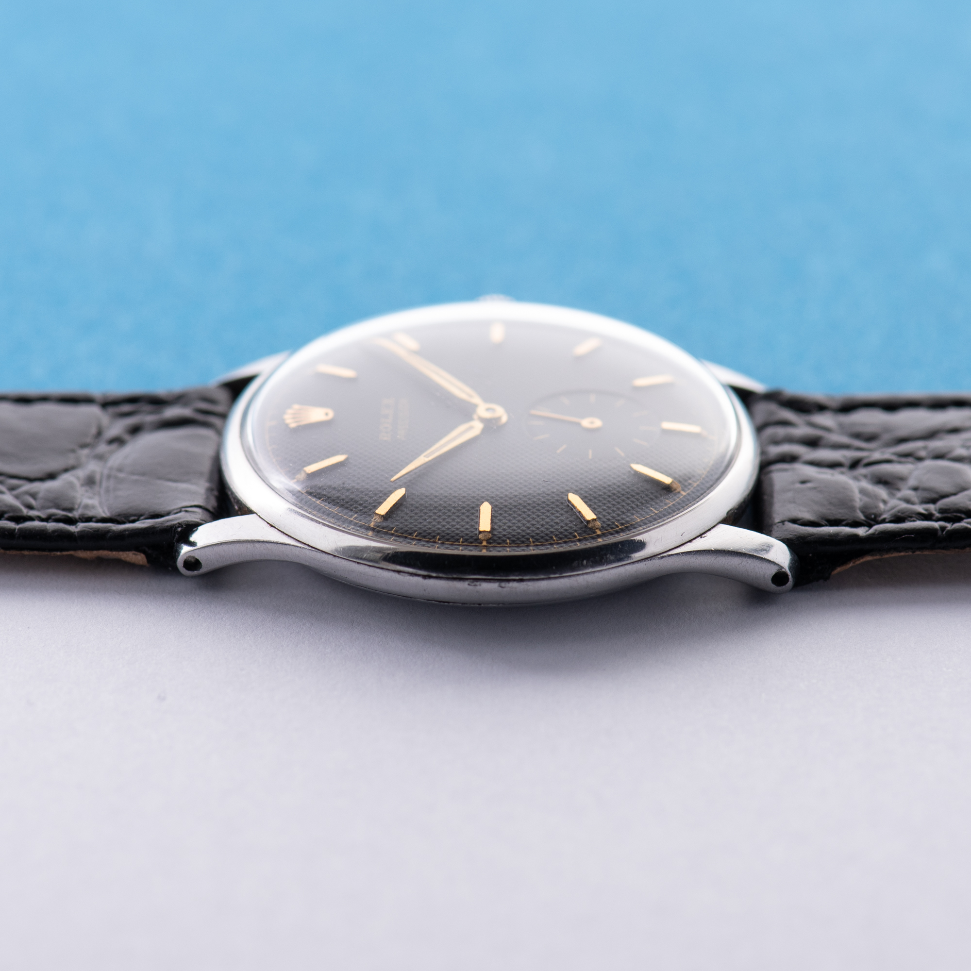 Vue de Rolex Precision Honeycomb texture black dial PIECE UNIQUE Réf 3540