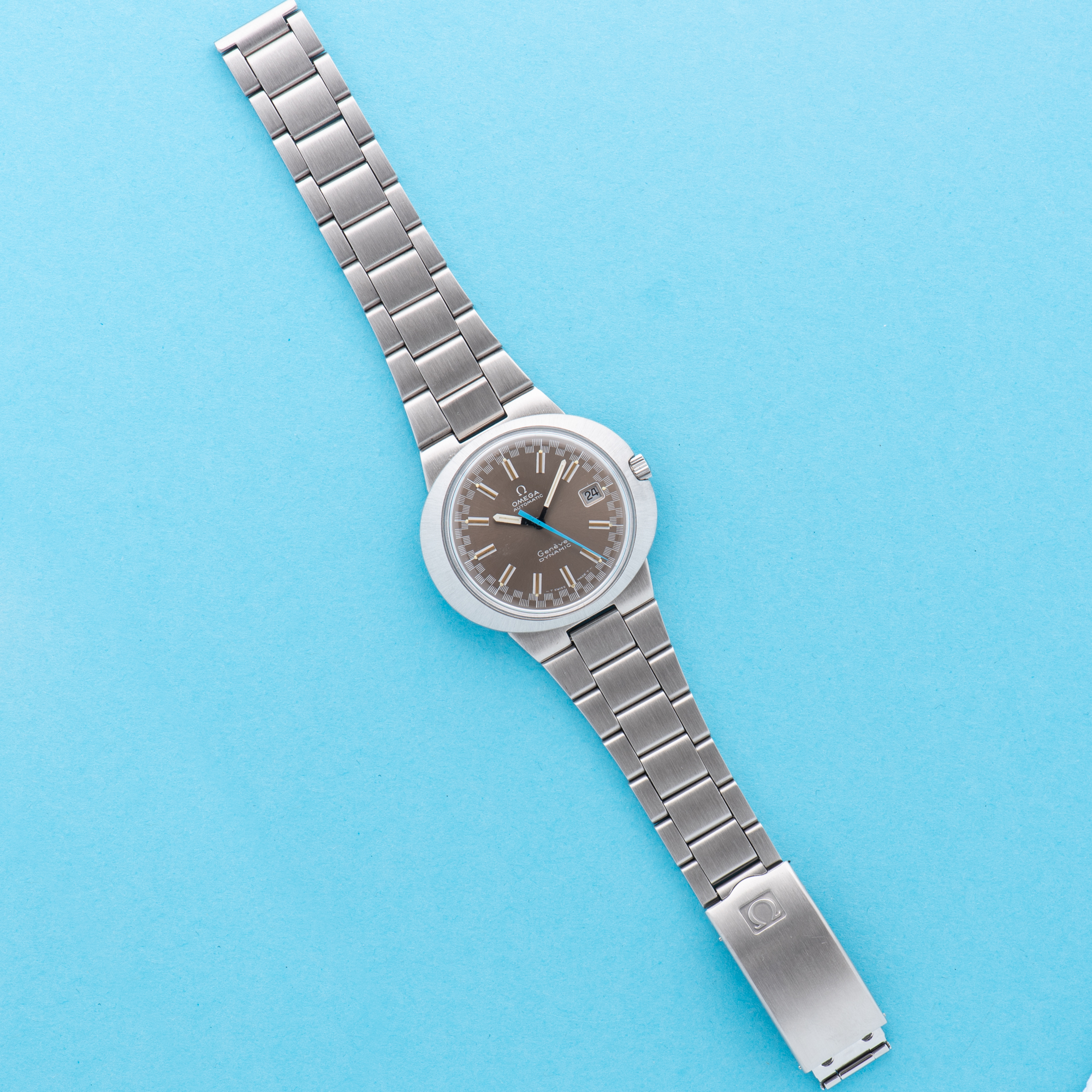 View of Omega Geneva Dynamic Automatic Racing Brown Dial Ref 166.039